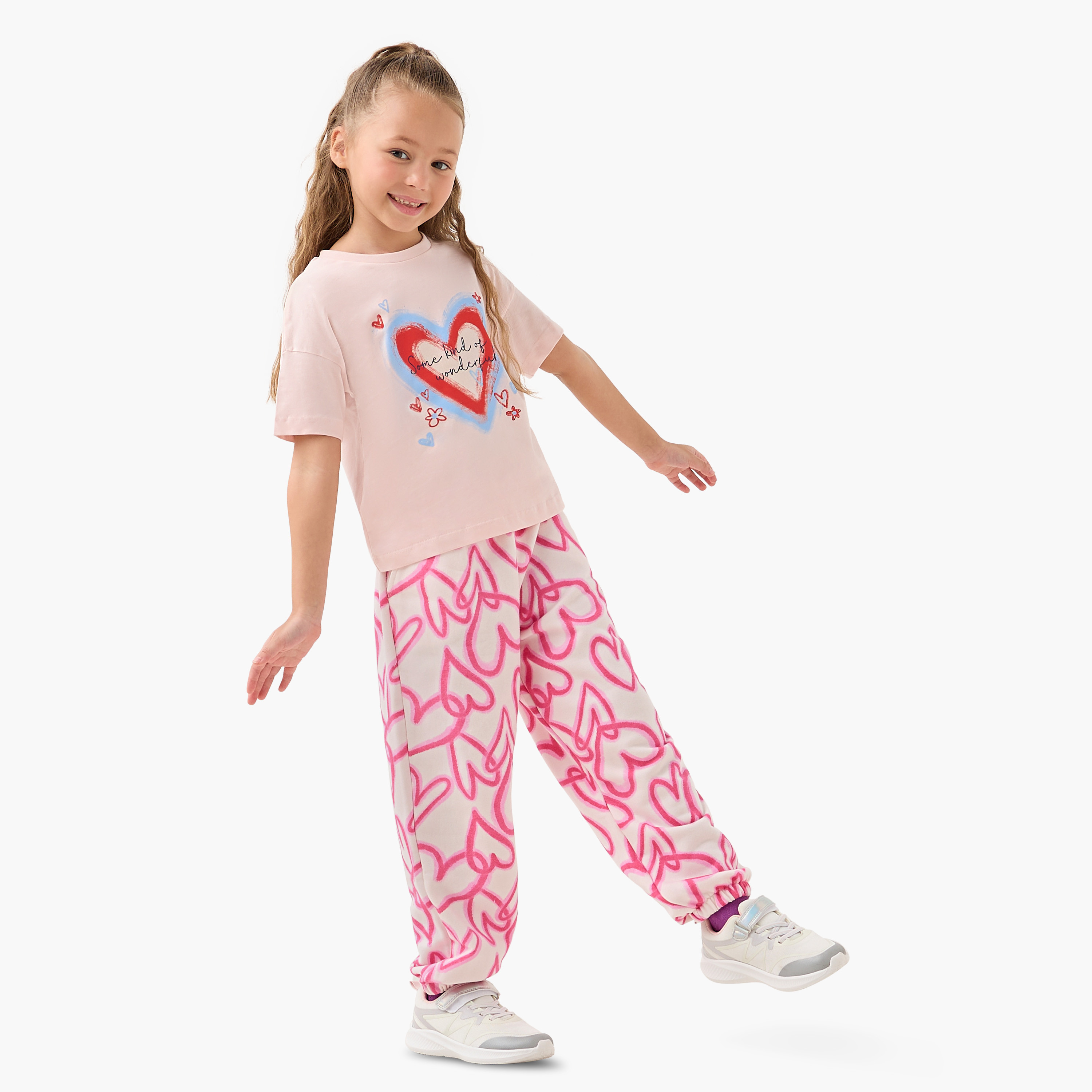 Juniors Crew Neck Short Sleeves T-shirt with Slogan Print-girls-clothing-tshirts-image-2