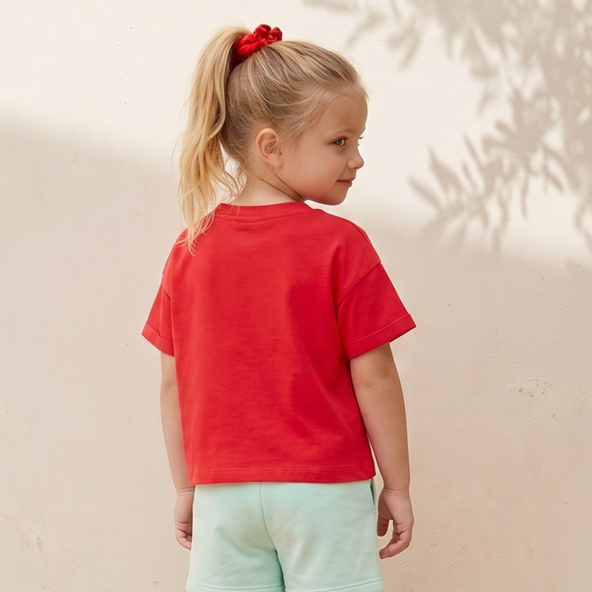Juniors Crew Neck Short Sleeves T-shirt with Sequin Detail-girls-clothing-tshirts-image-3