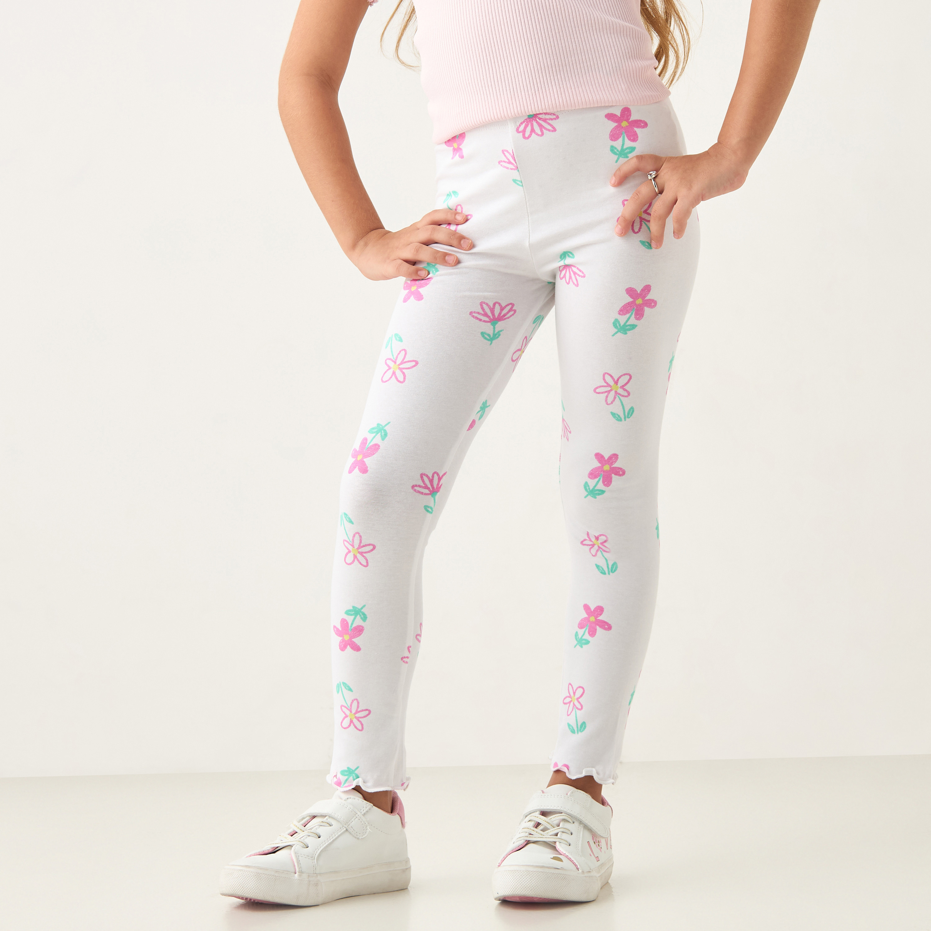 Buy Juniors Floral Print Leggings with Elasticated Waistband Online Babyshop UAE