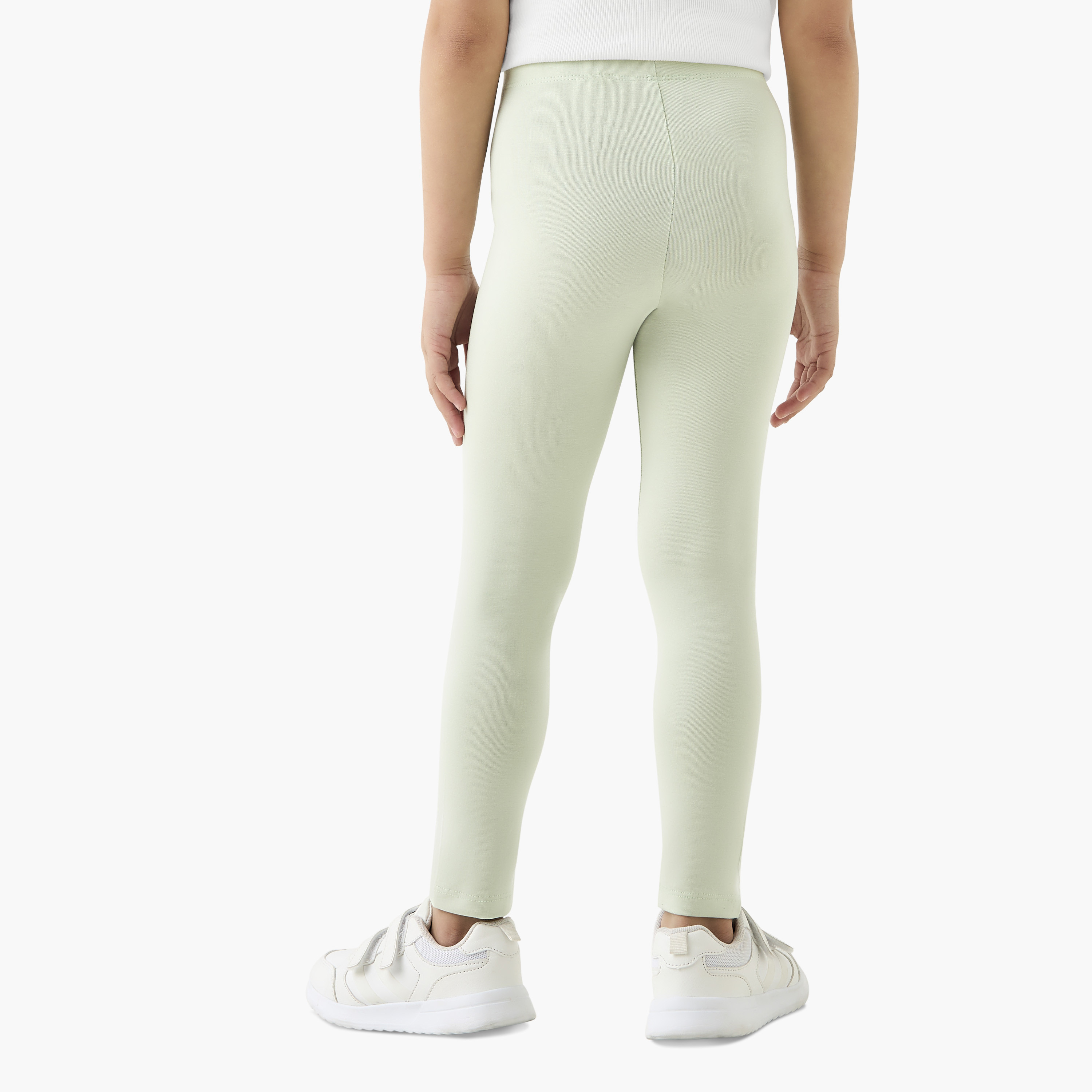 بنطلون ليقنز سادة بخصر مطّاطي من جونيورز-baby-girls-clothing-bottoms-leggings-image-3