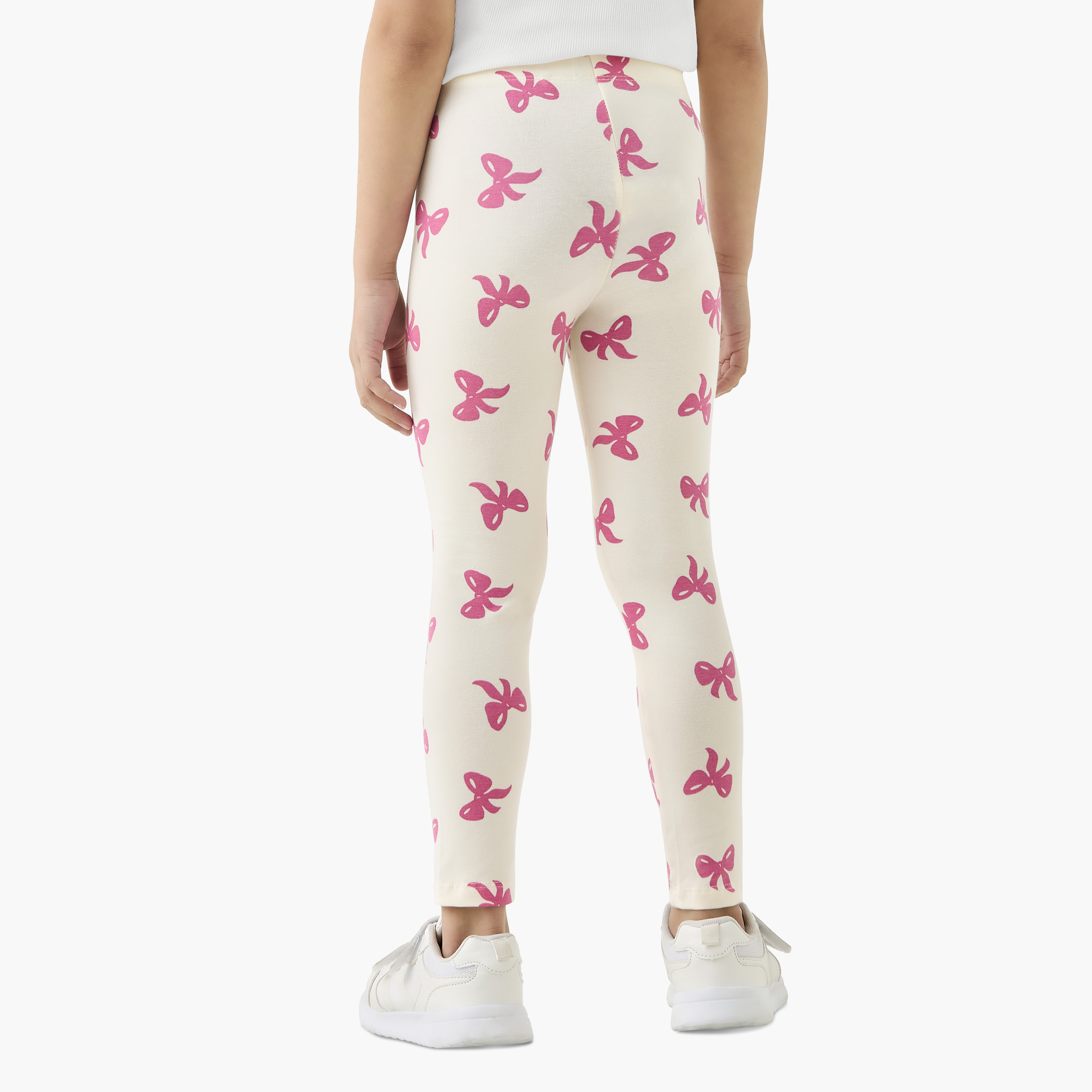 بنطلون ليقنز بخصر مطّاطي وطبعات فيونكة من جونيورز-baby-girls-clothing-bottoms-leggings-image-3