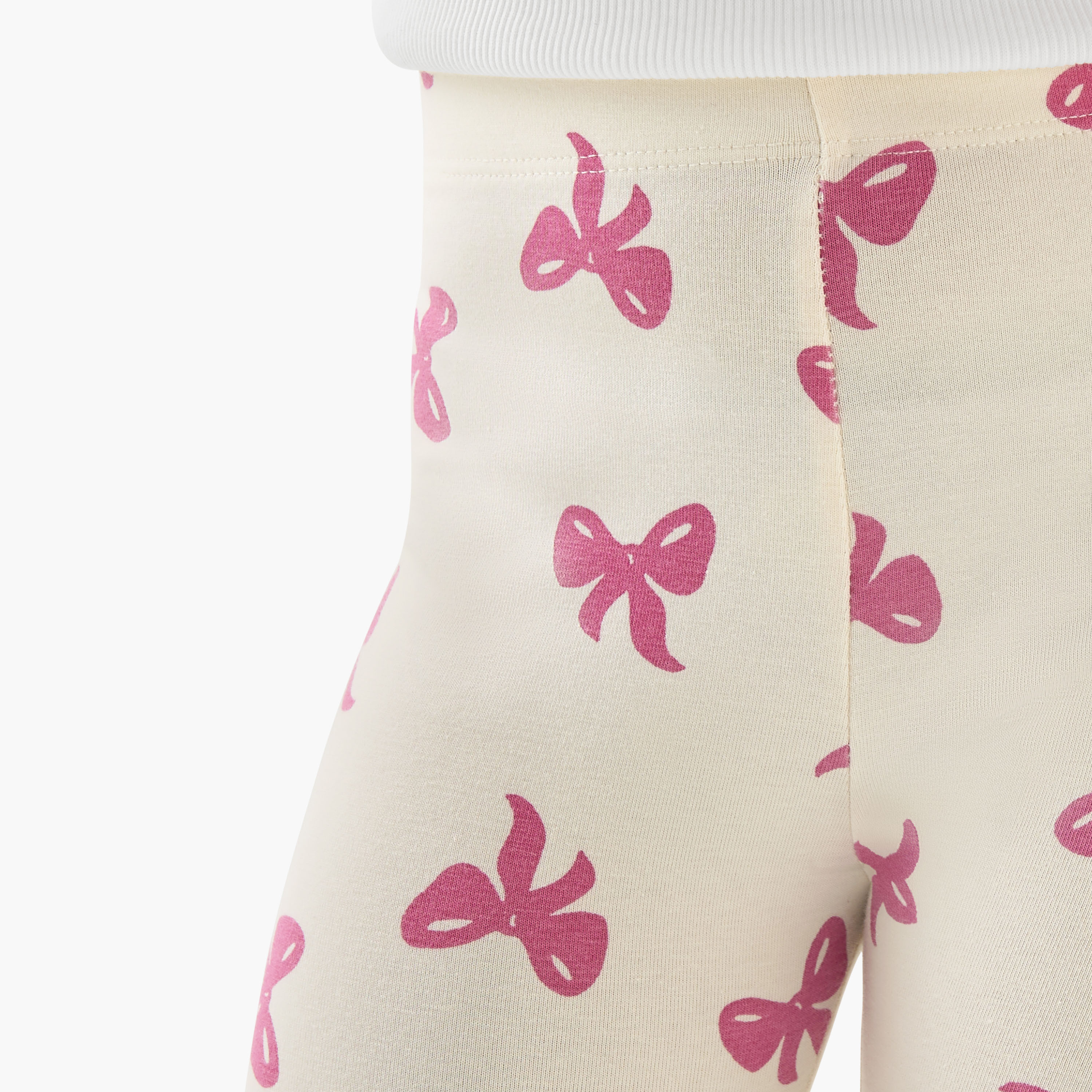 بنطلون ليقنز بخصر مطّاطي وطبعات فيونكة من جونيورز-baby-girls-clothing-bottoms-leggings-image-4