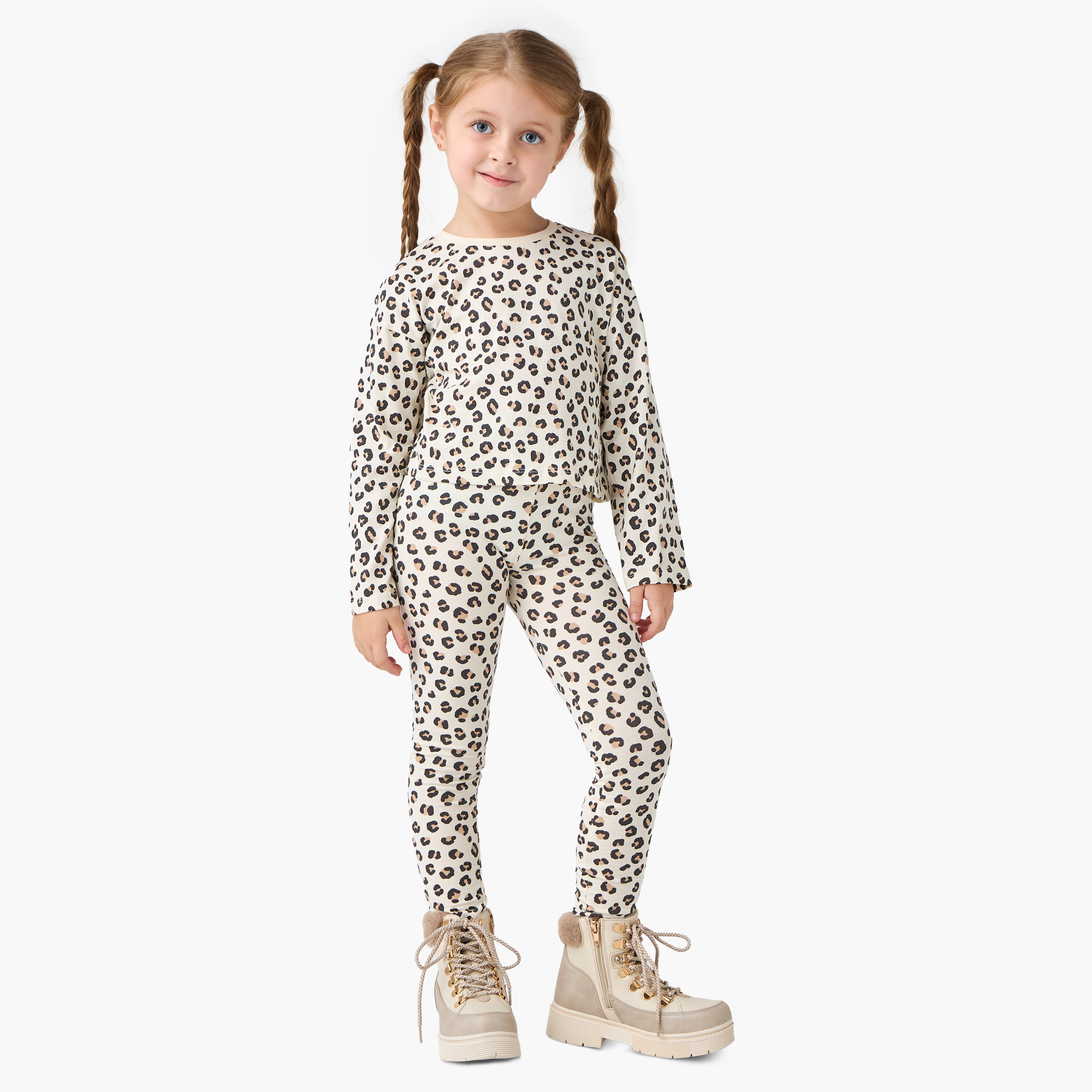 بناطيل ليقنز متنوعة من جونيورز - طقم من 2 قطع-baby-girls-clothing-bottoms-leggings-image-2