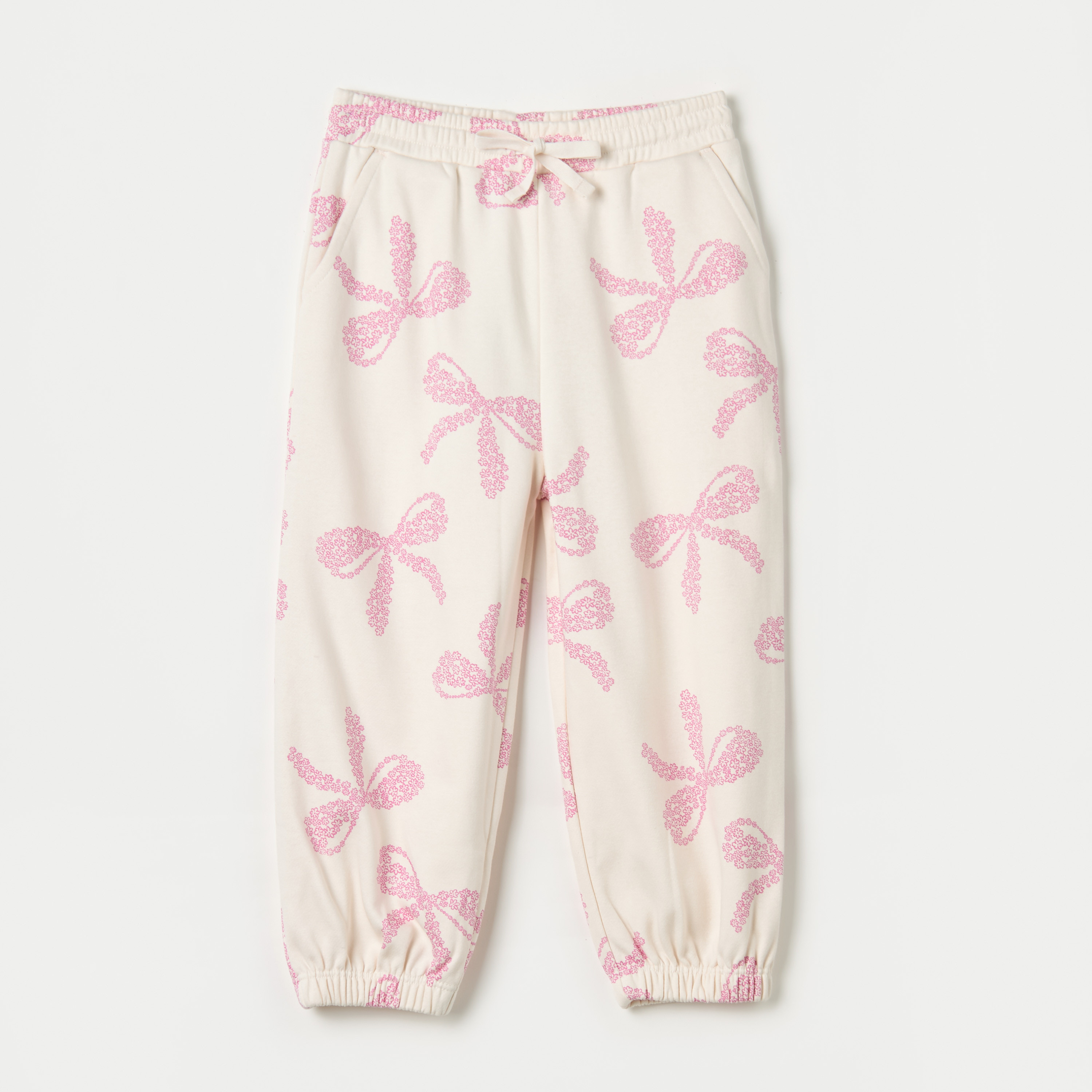 بنطلون رياضي بطبعات فيونكة وجيوب ورباط إغلاق من جونيورز-baby-girls-clothing-bottoms-joggersandtrackpants-image-1