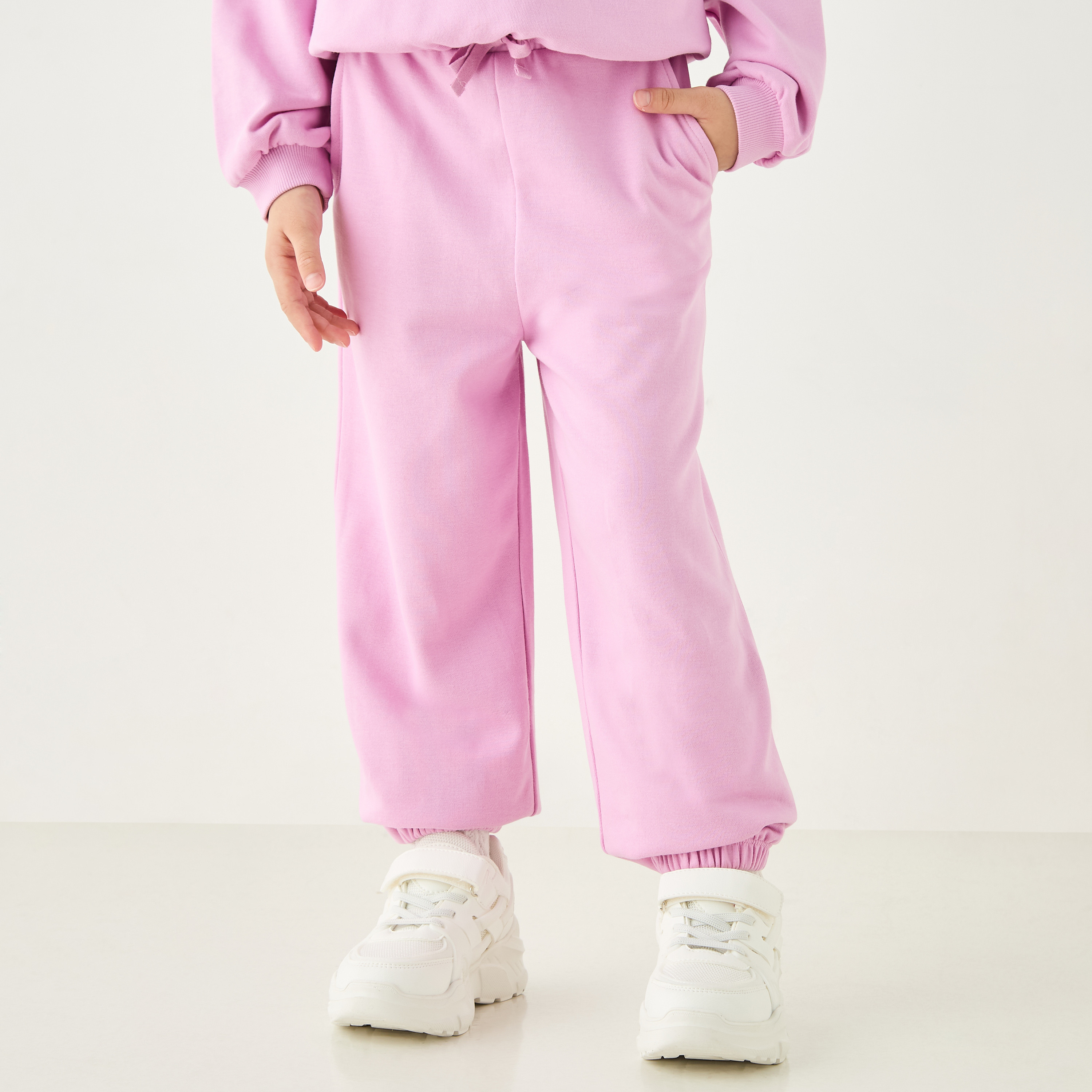 Juniors Solid Joggers with Pockets and Drawstring Closure-baby-girls-clothing-bottoms-joggersandtrackpants-image-1