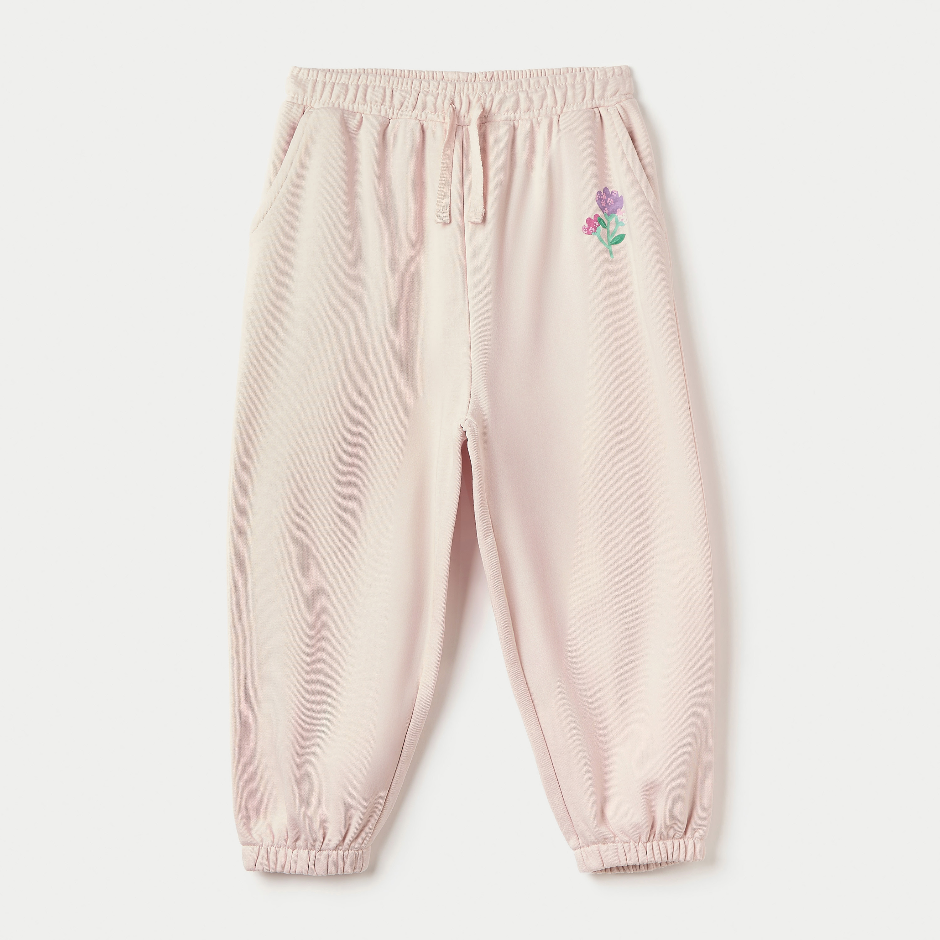 Juniors Floral Print Joggers with Drawstring Closure and Pockets-baby-girls-clothing-bottoms-joggersandtrackpants-image-1