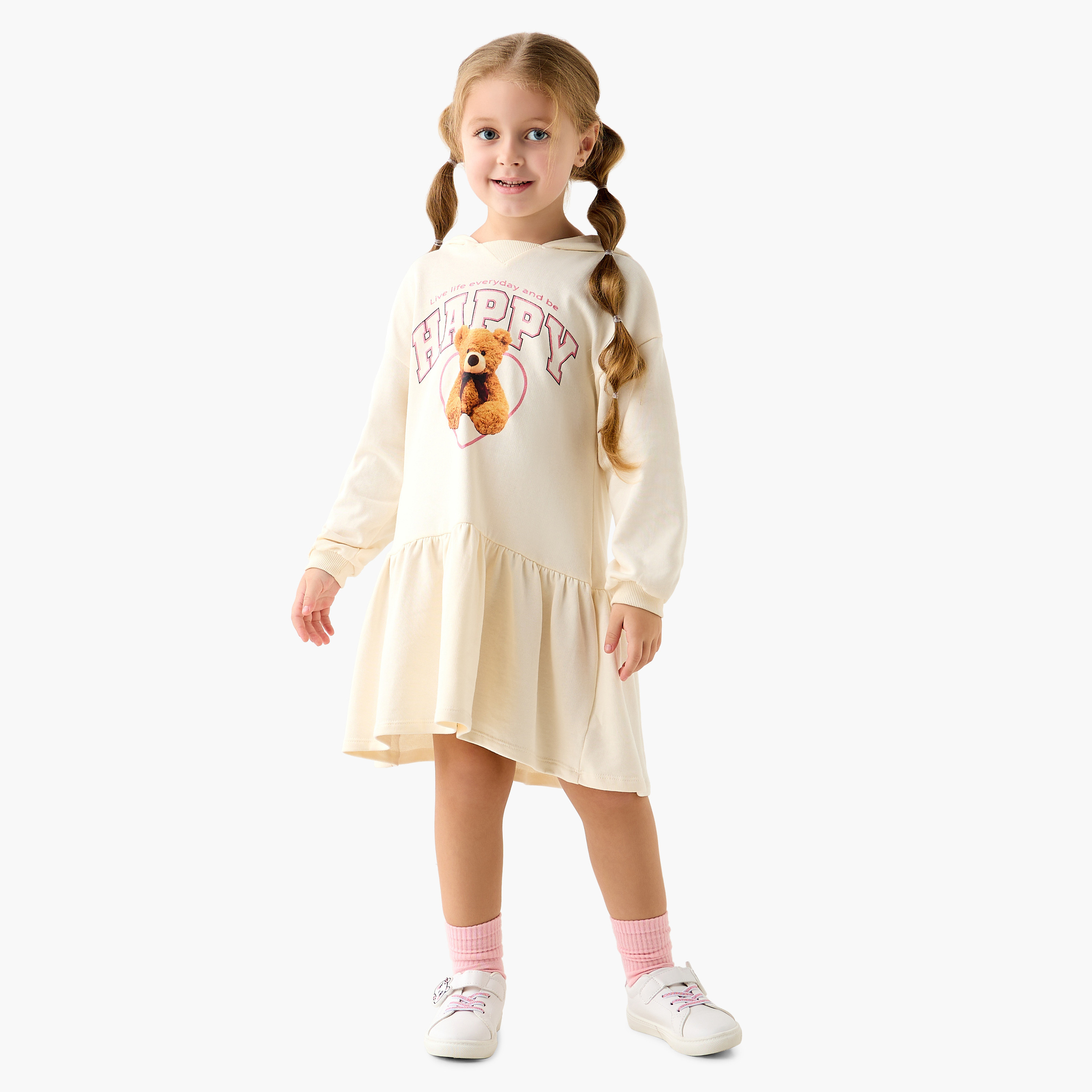 Juniors Graphic Print A-line Dropwaist Dress with Hood-girls-clothing-dressesandjumpsuits-image-2
