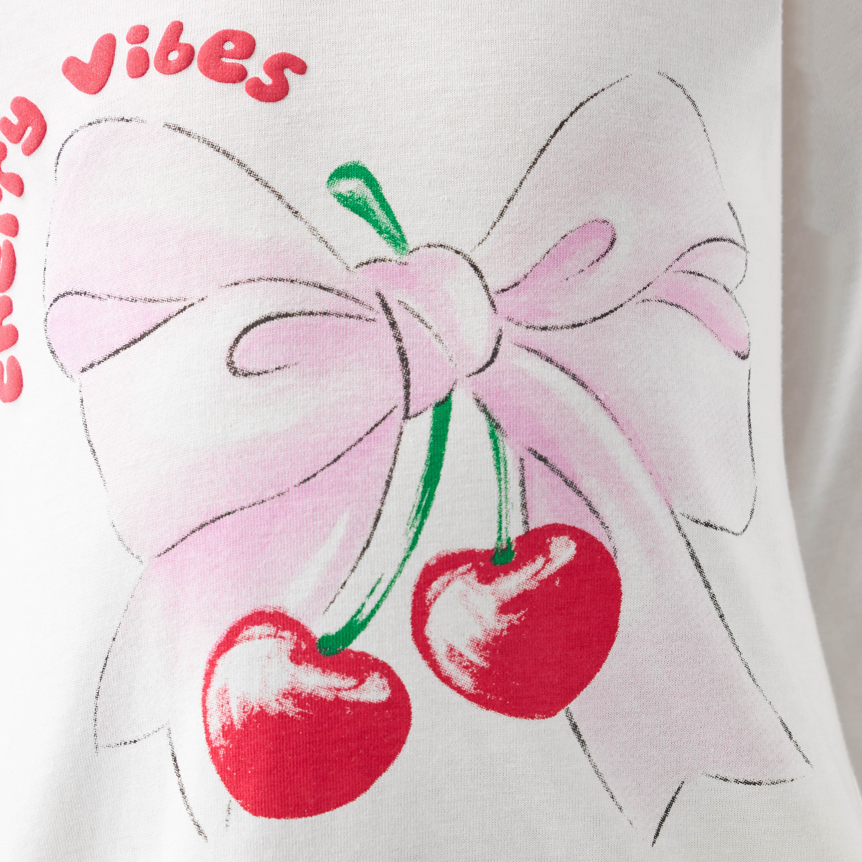 Juniors Cherry Print Drop Waist Dress with Round Neck-girls-clothing-dressesandjumpsuits-image-5