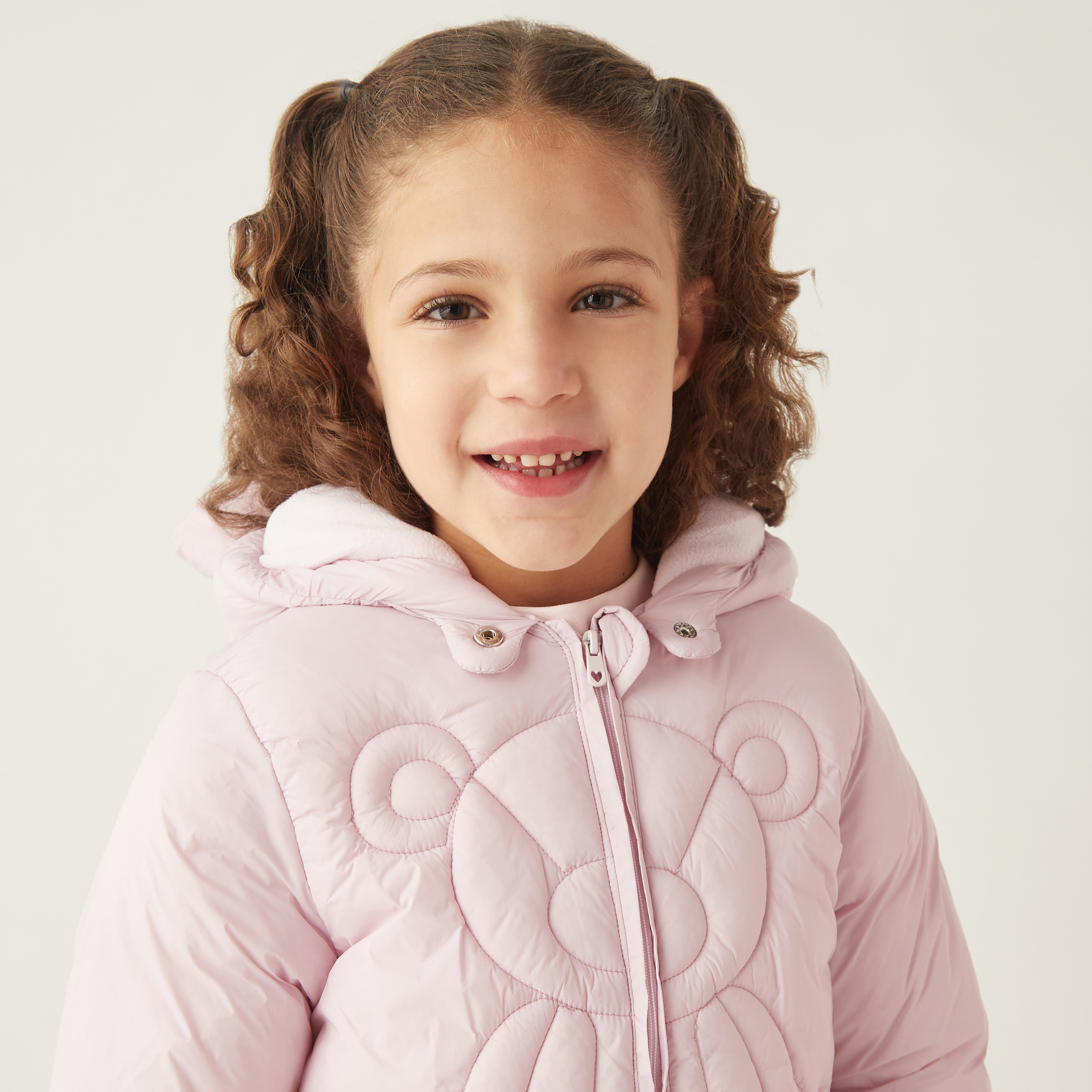 Juniors Teddy Quilted Hooded Jacket with Long Sleeves and Zip Closure-baby-girls-clothing-jacketsandcoats-image-4