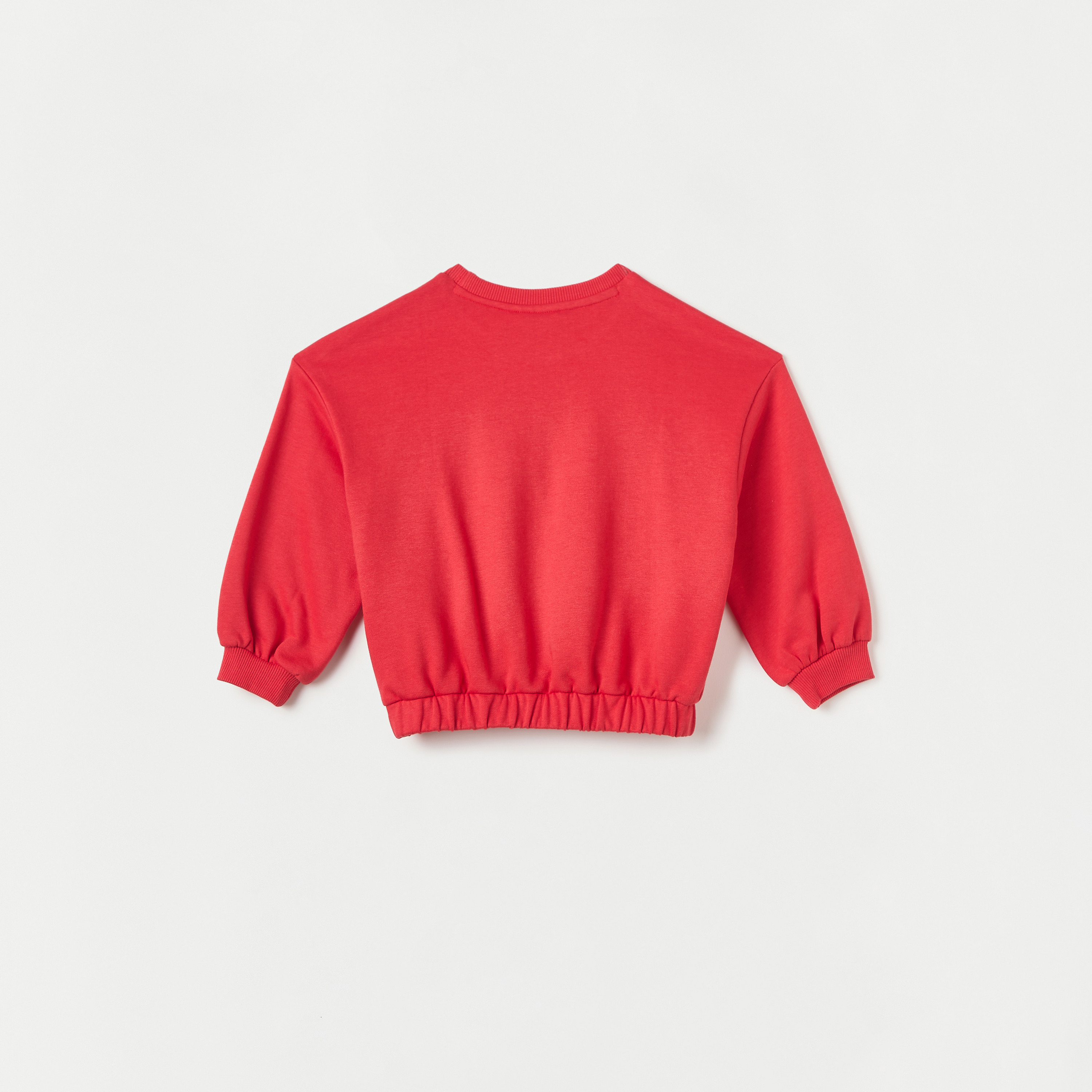 Juniors Slogan Print Sweatshirt with Long Sleeves-baby-girls-clothing-sweatshirts-image-2