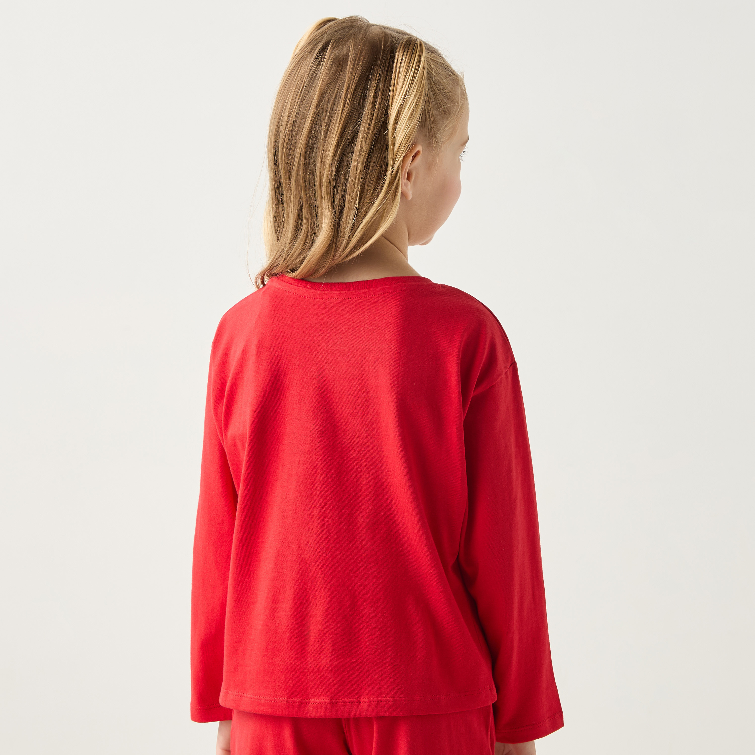 Juniors UAE National Day Print Crew Neck T-shirt with Long Sleeves-girls-clothing-tshirts-image-3