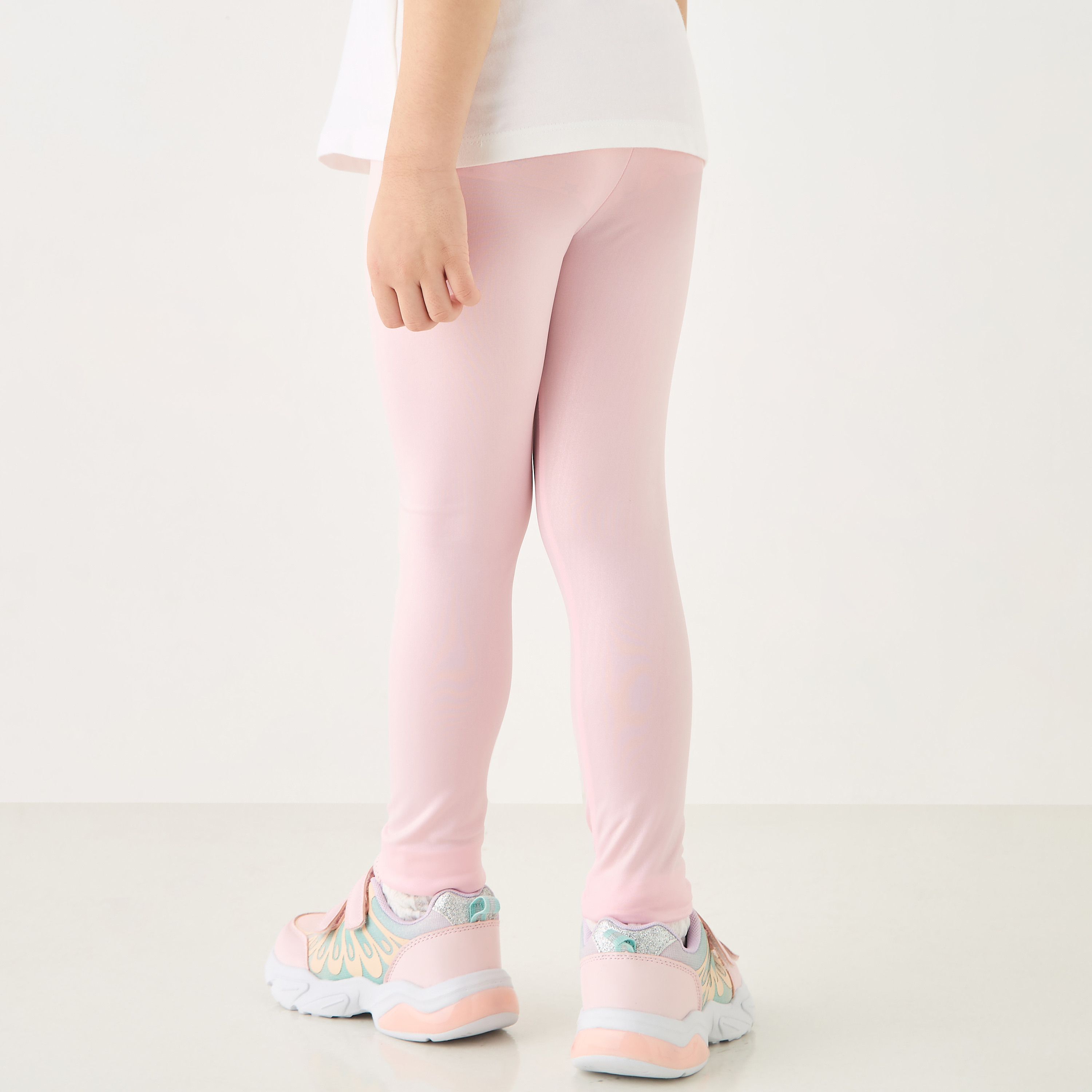 بنطلون ليقنز سادة بحزام خصر مطّاطي من جونيورز-baby-girls-clothing-bottoms-leggings-image-3