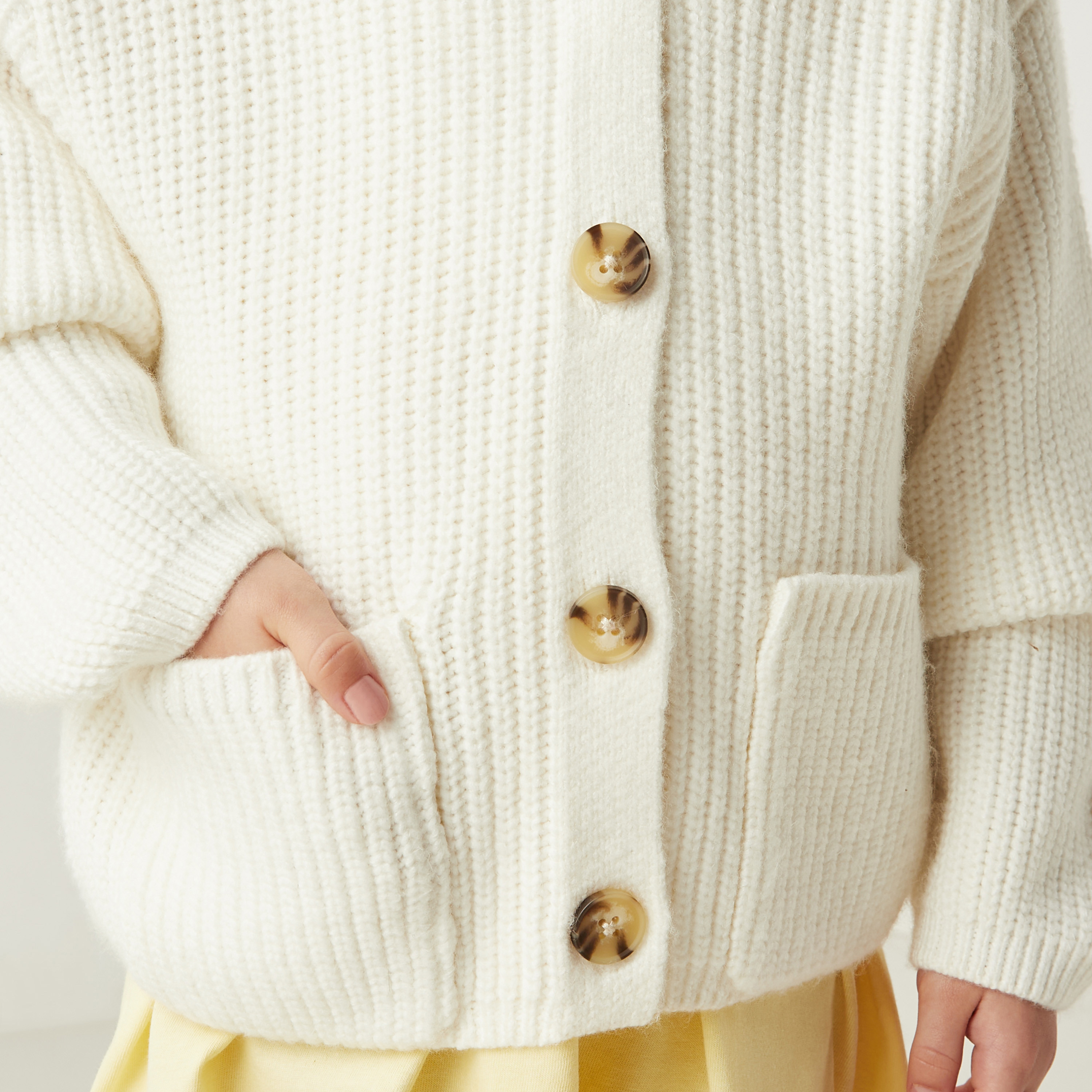 Juniors Textured Cardigan with Pockets and Long Sleeves-girls-clothing-jumpersandcardigans-image-4