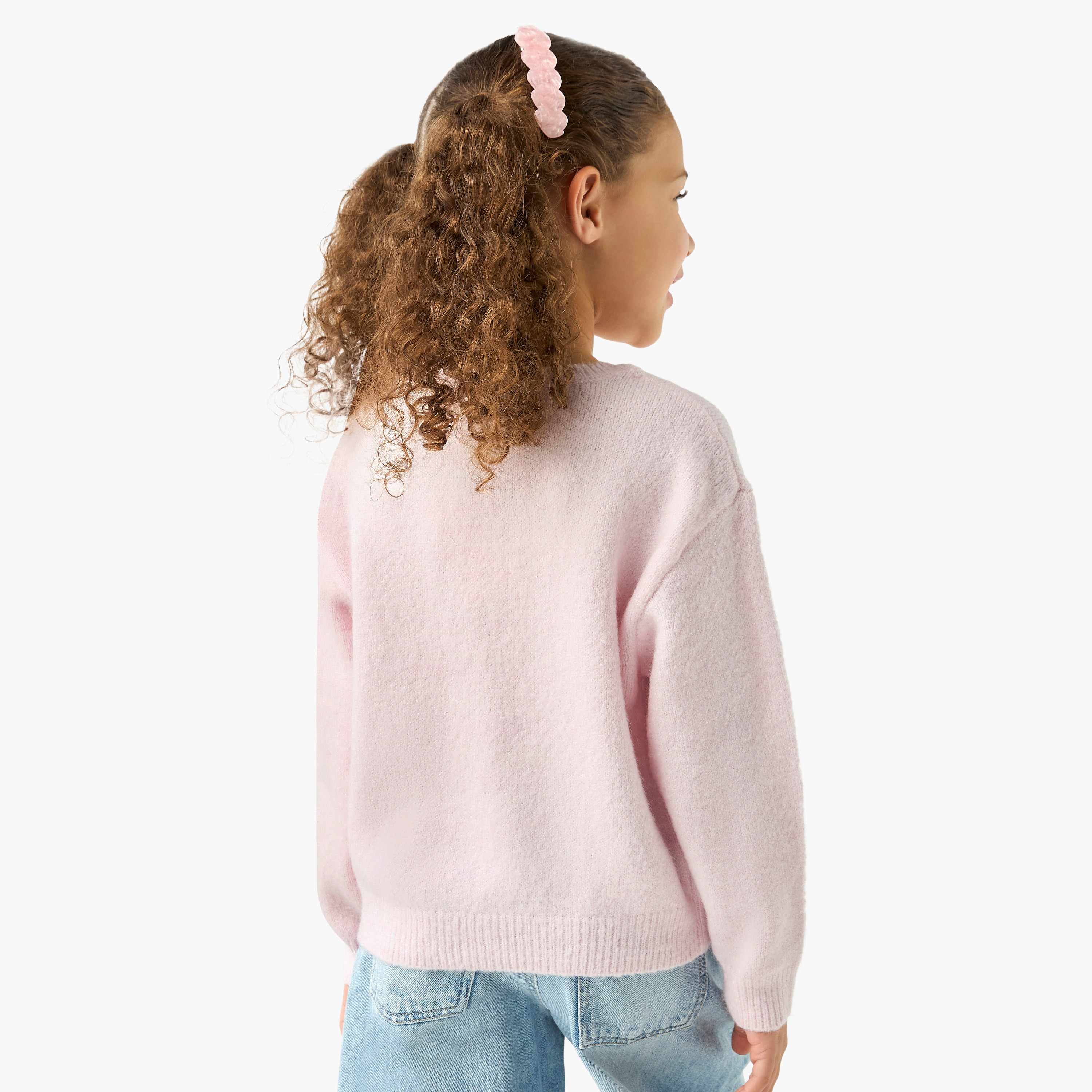 Juniors Unicorn Sequin Embellished Pullover with Crew Neck-baby-girls-clothing-jumpersandcardigans-image-3