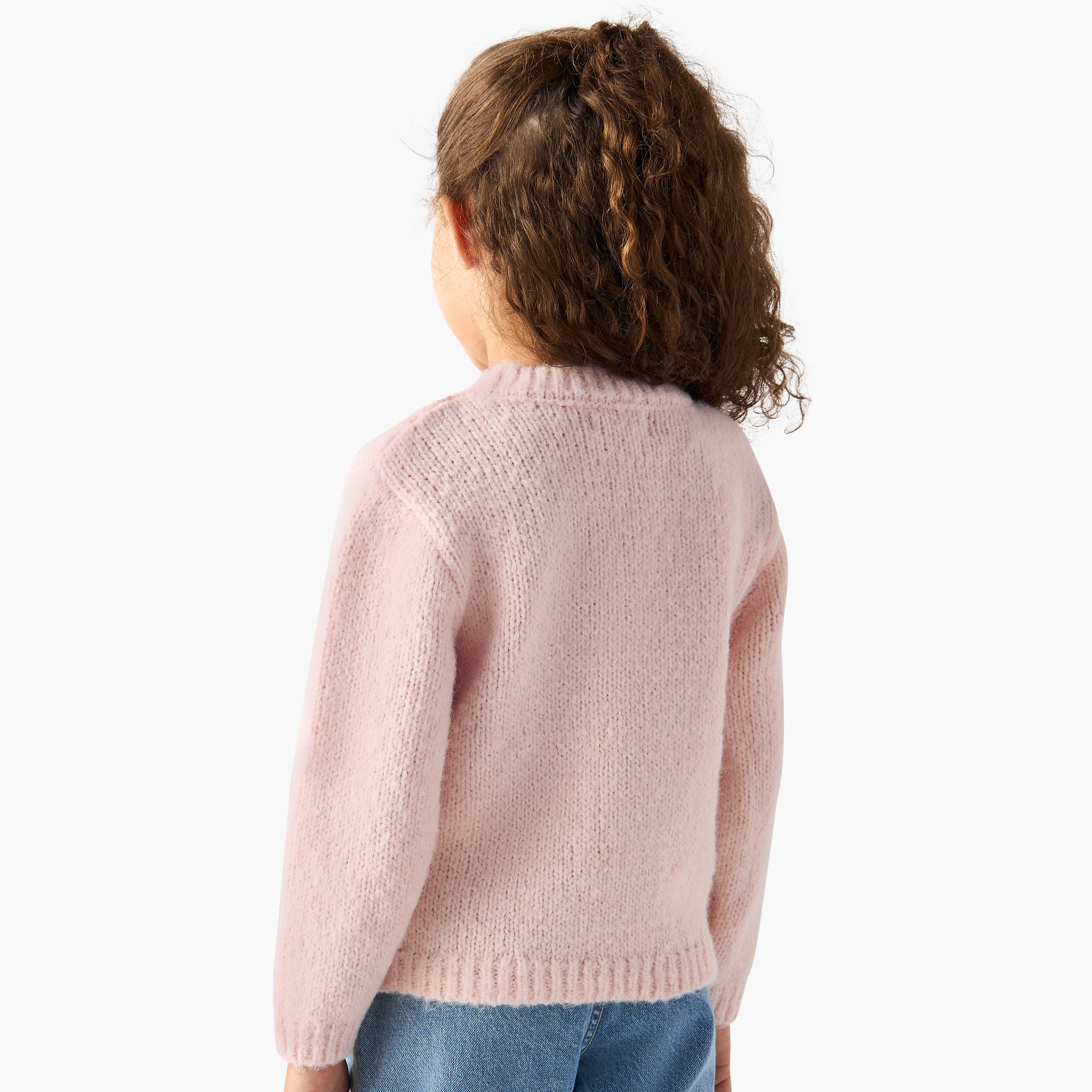 بلوفر بتطريز أزهار مع ياقة ضيقة من جونيورز-baby-girls-clothing-jumpersandcardigans-image-2