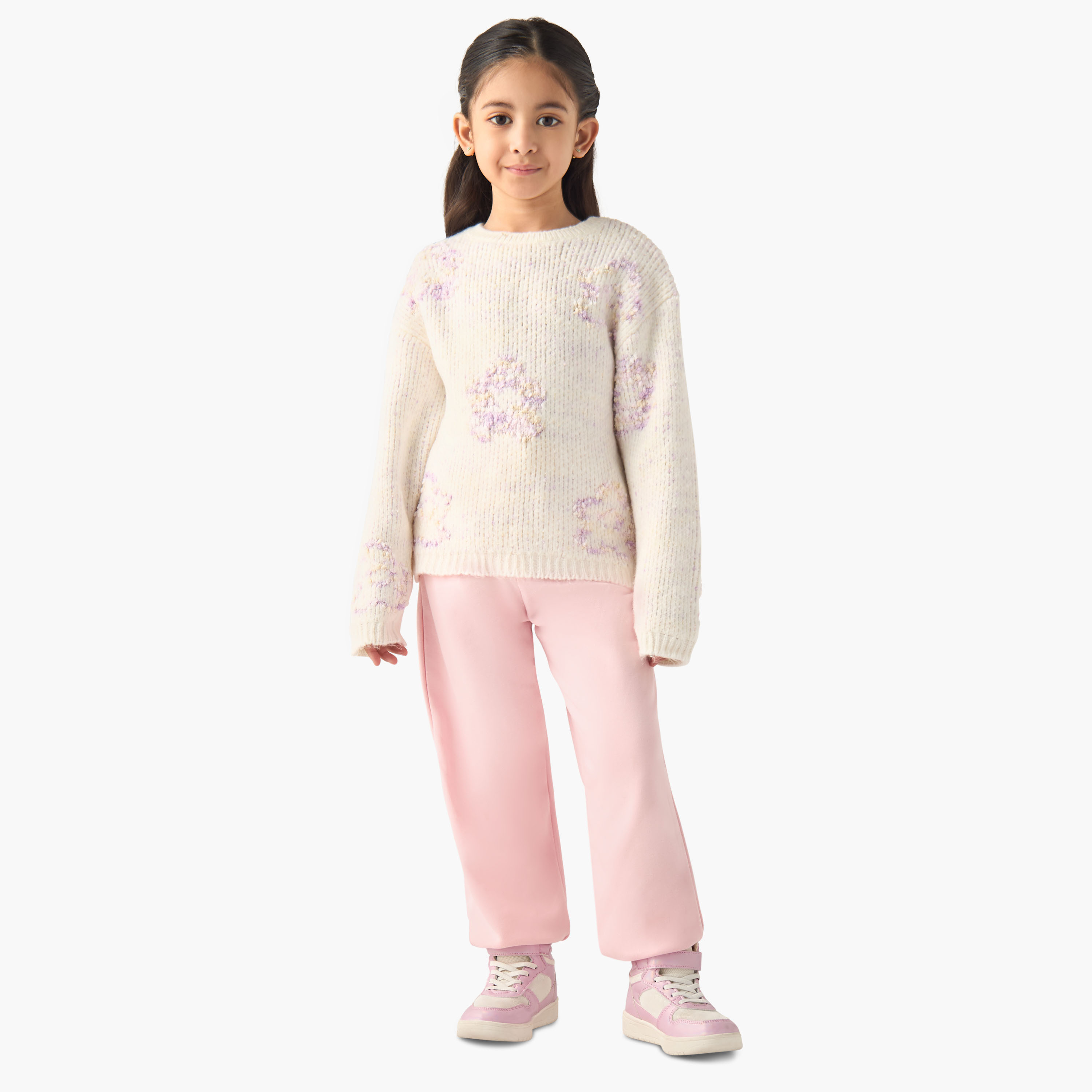 Juniors Textured Sweater with Long Sleeves-girls-clothing-jumpersandcardigans-image-2