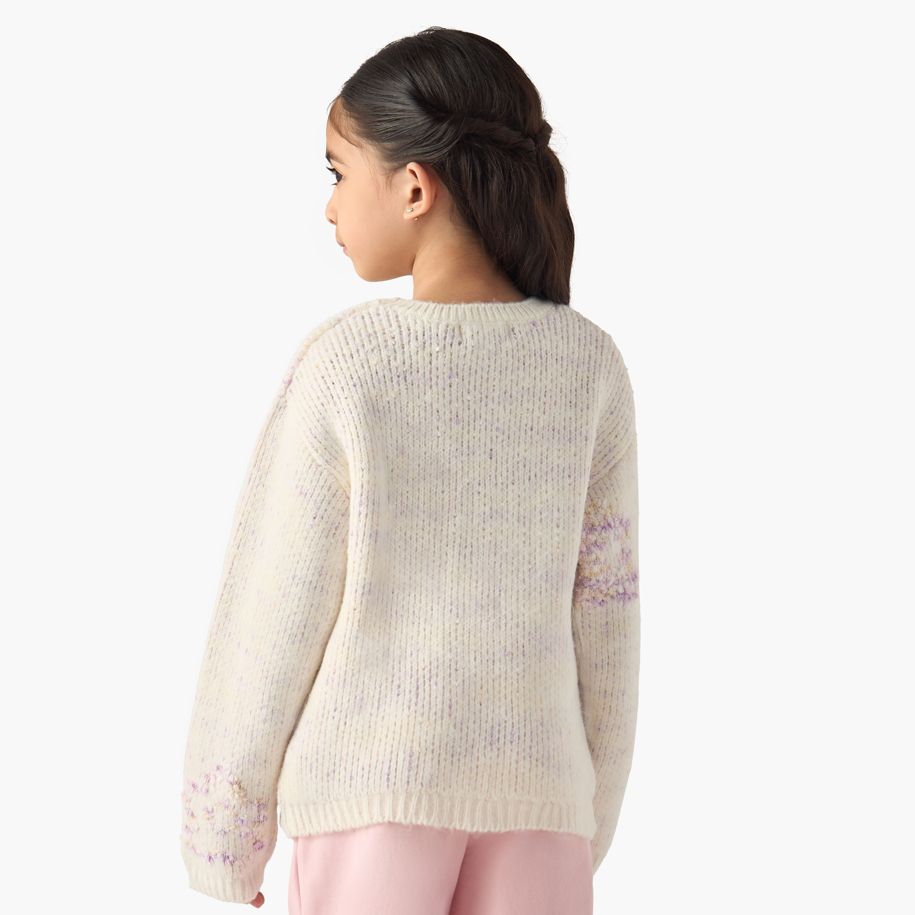 Juniors Textured Sweater with Long Sleeves-girls-clothing-jumpersandcardigans-image-3