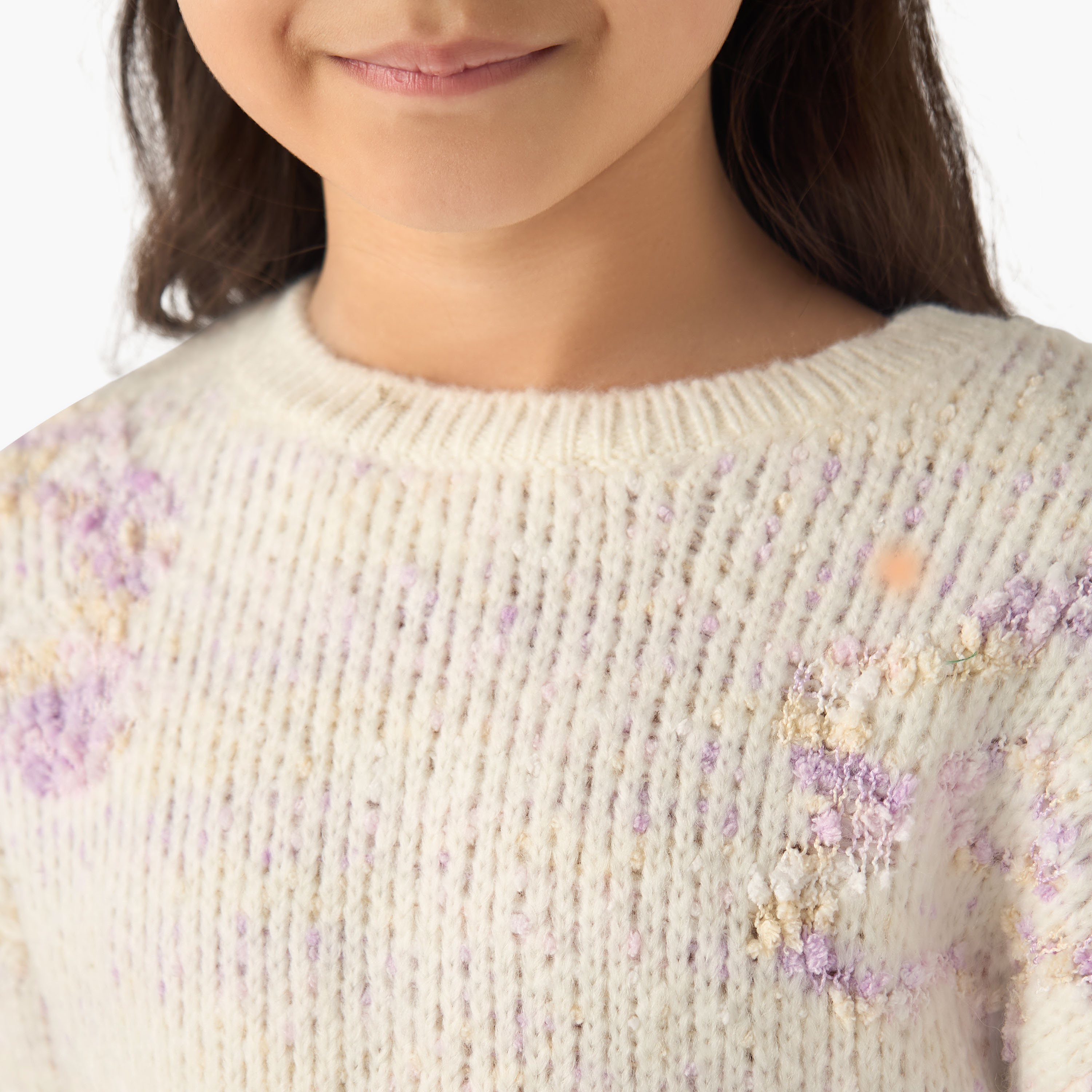 Juniors Textured Sweater with Long Sleeves-girls-clothing-jumpersandcardigans-image-4