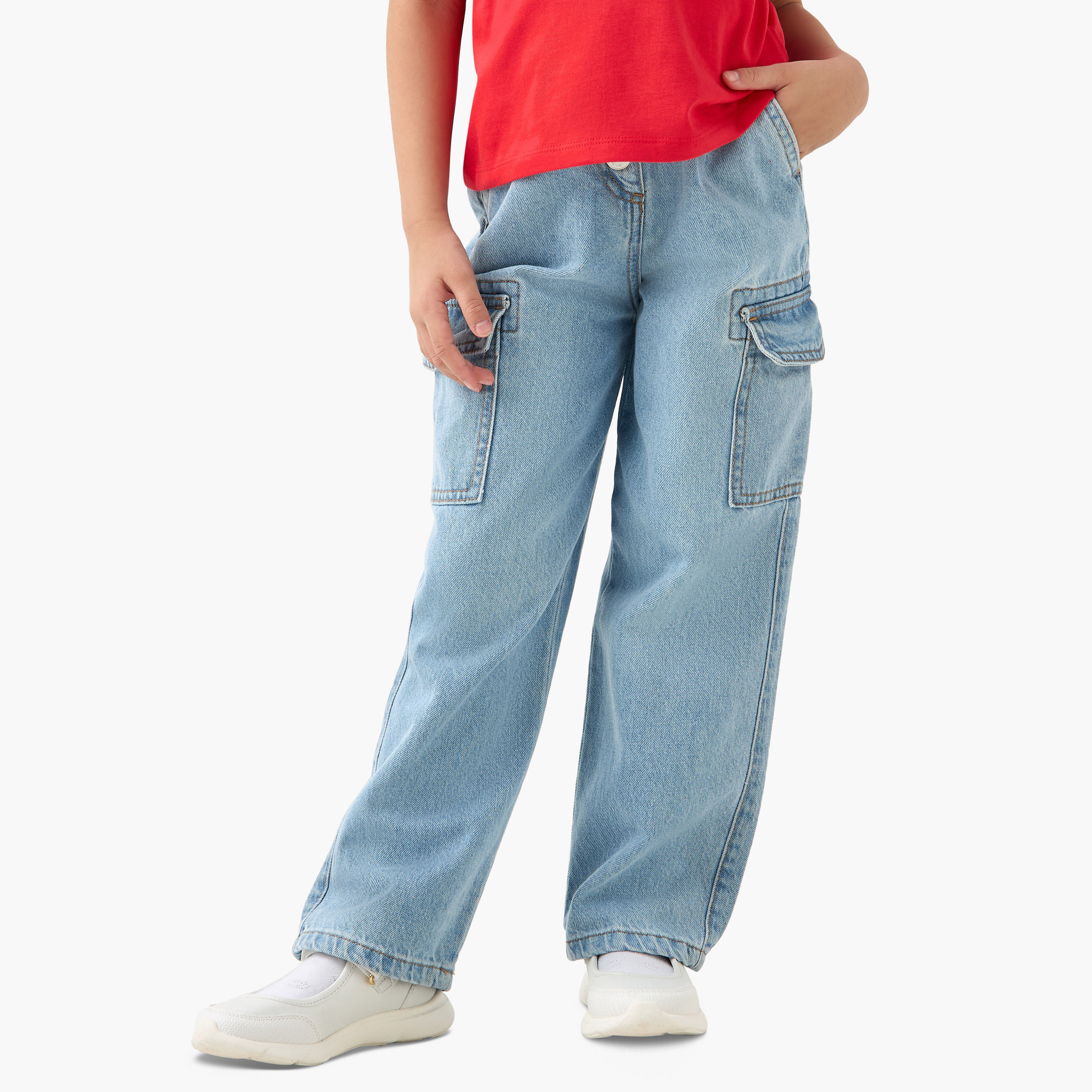 بنطلون جينز بقصة عادية للبنات من جونيورز-girls-clothing-bottoms-jeansandjeggings-image-1