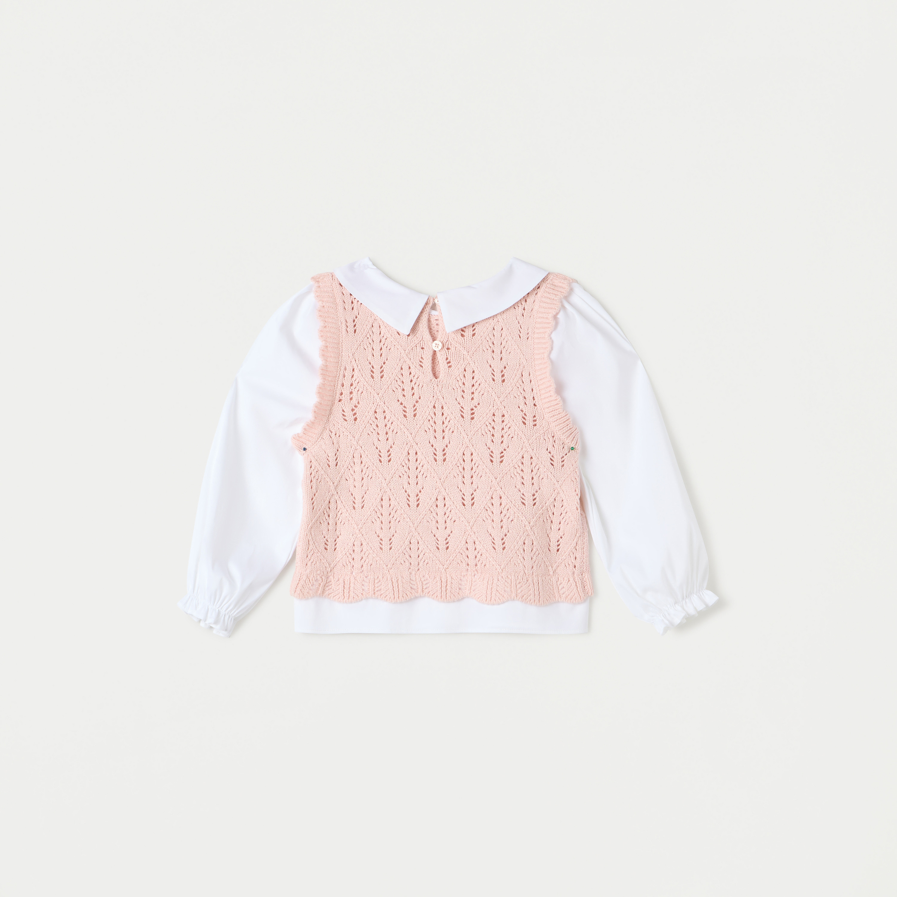 بلوزة توفير بارزة الملمس بياقة عادية وأكمام طويلة من إليجو-cpbaby-clothing-girls-tops-blouses-image-2
