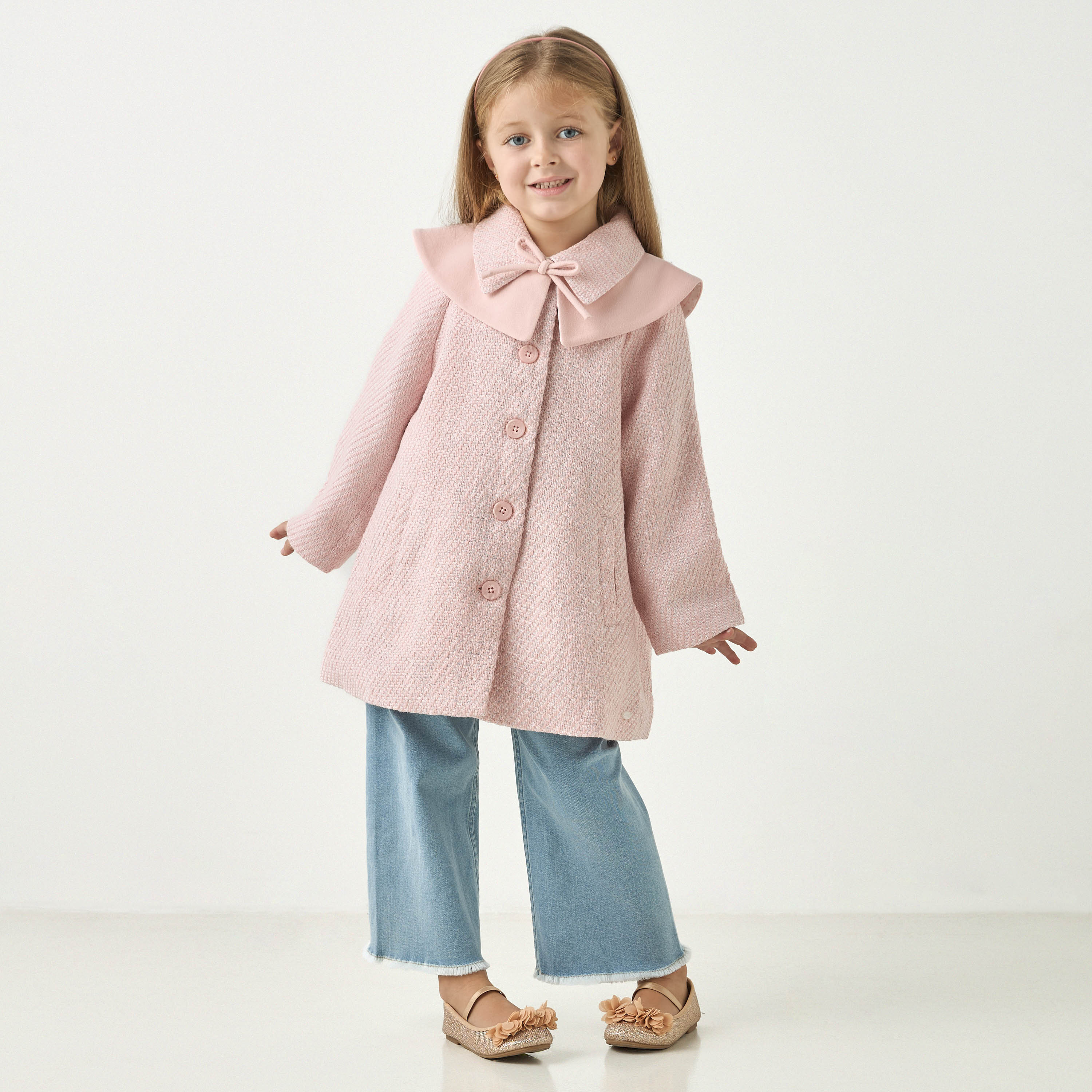 جاكيت ثقيل مزخرف مع زر إغلاق وتفاصيل فيونكة من إليغو-baby-girls-clothing-winterwear-jacketsandcoats-image-2