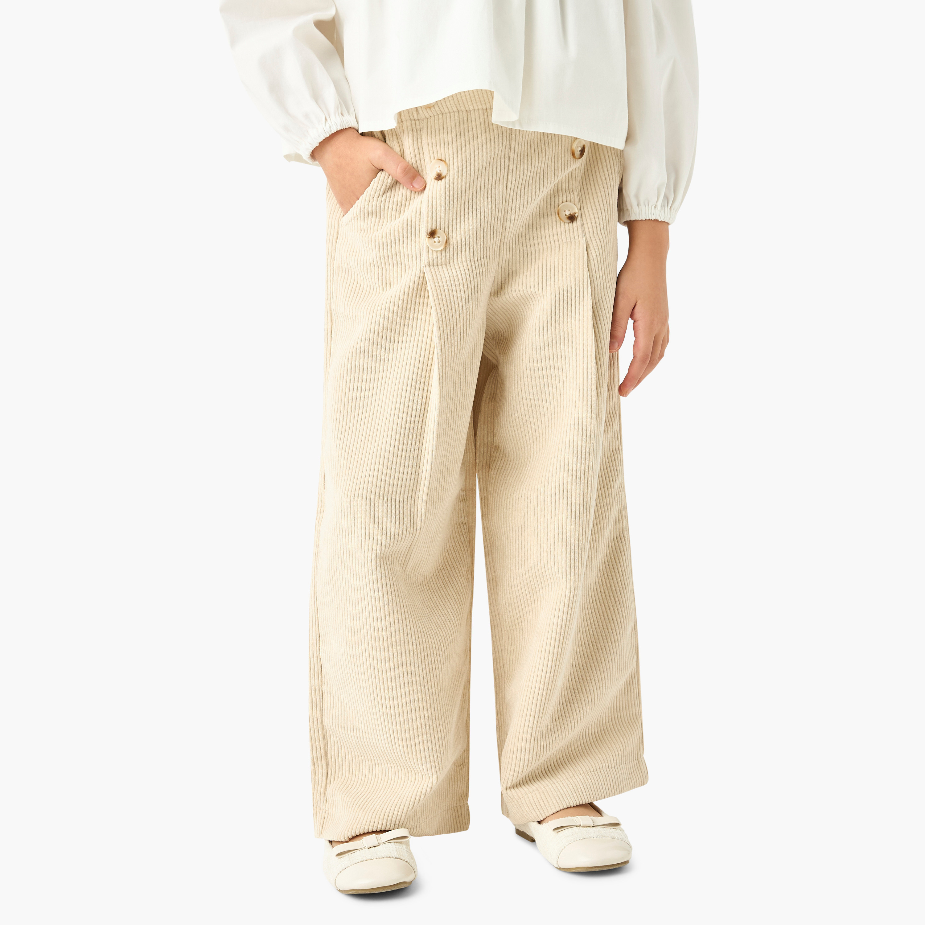 Eligo Lace Detail Crew Neck Top and Ribbed Pants Set-baby-girls-clothing-setsandcoords-image-3