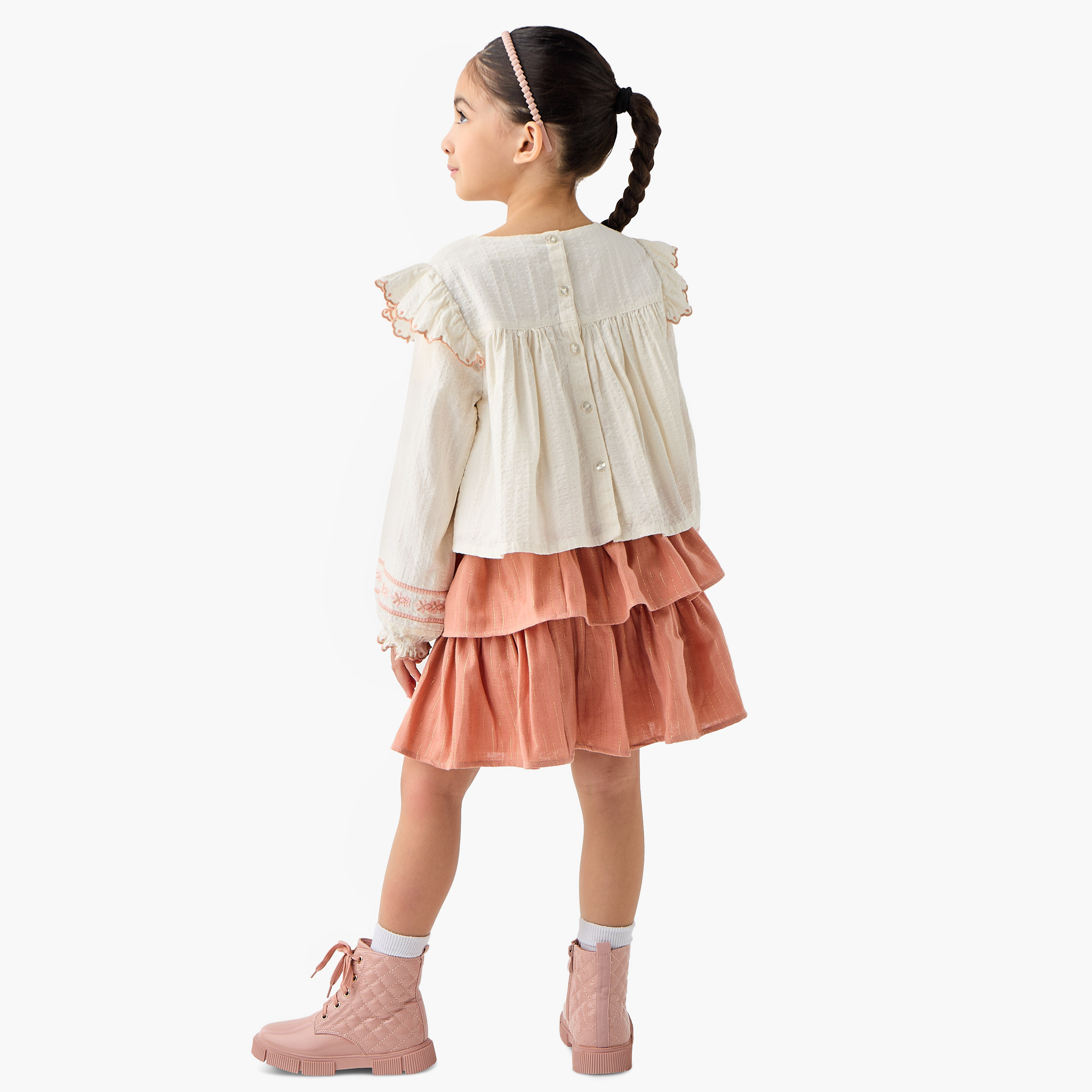 Eligo Embroidered Crew Neck Top and Skirt Set-baby-girls-clothing-setsandcoords-image-4