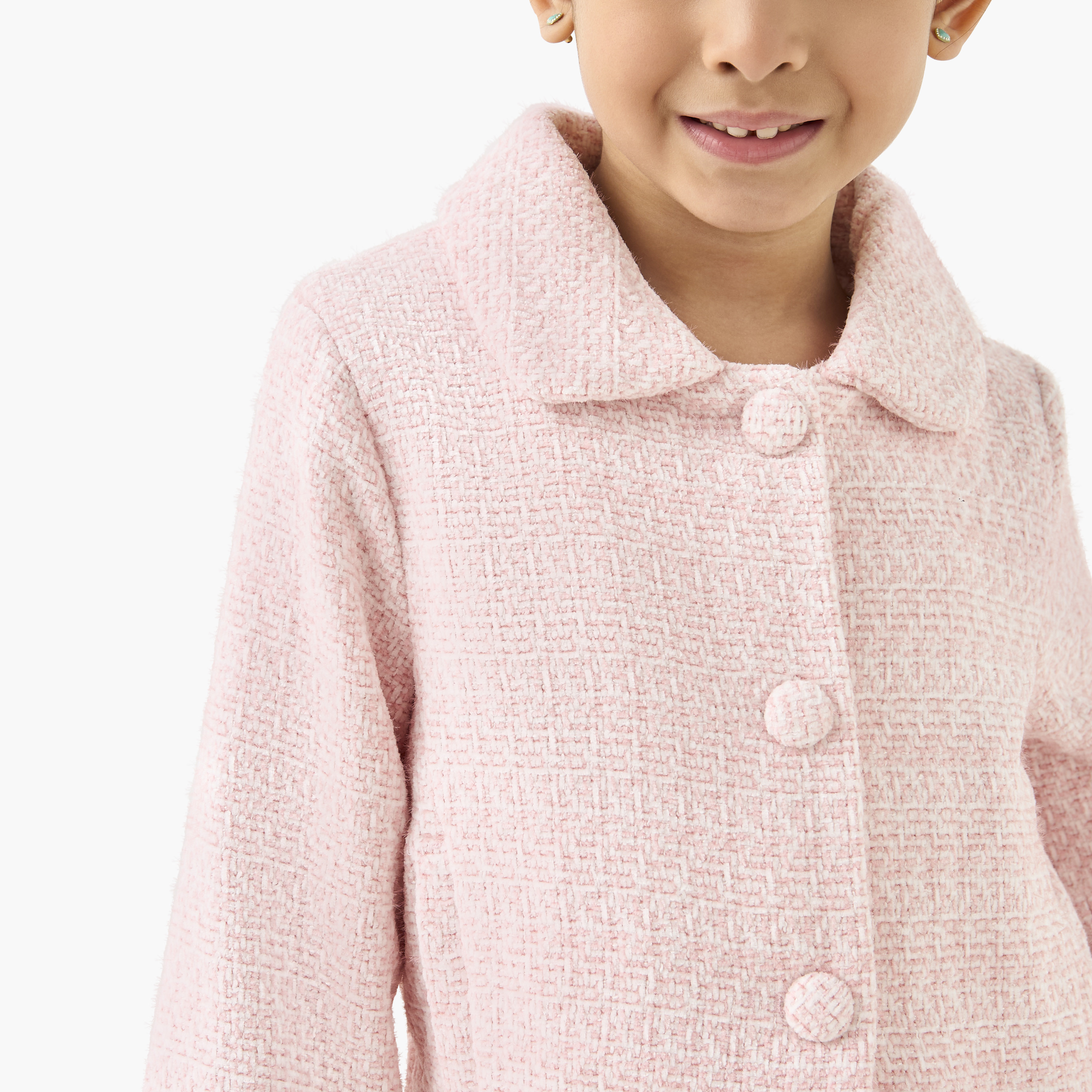 طقم تنورة وجاكيت بارزة الملمس بياقة بيتر بان من إليجو-baby-girls-clothing-setsandcoords-image-5
