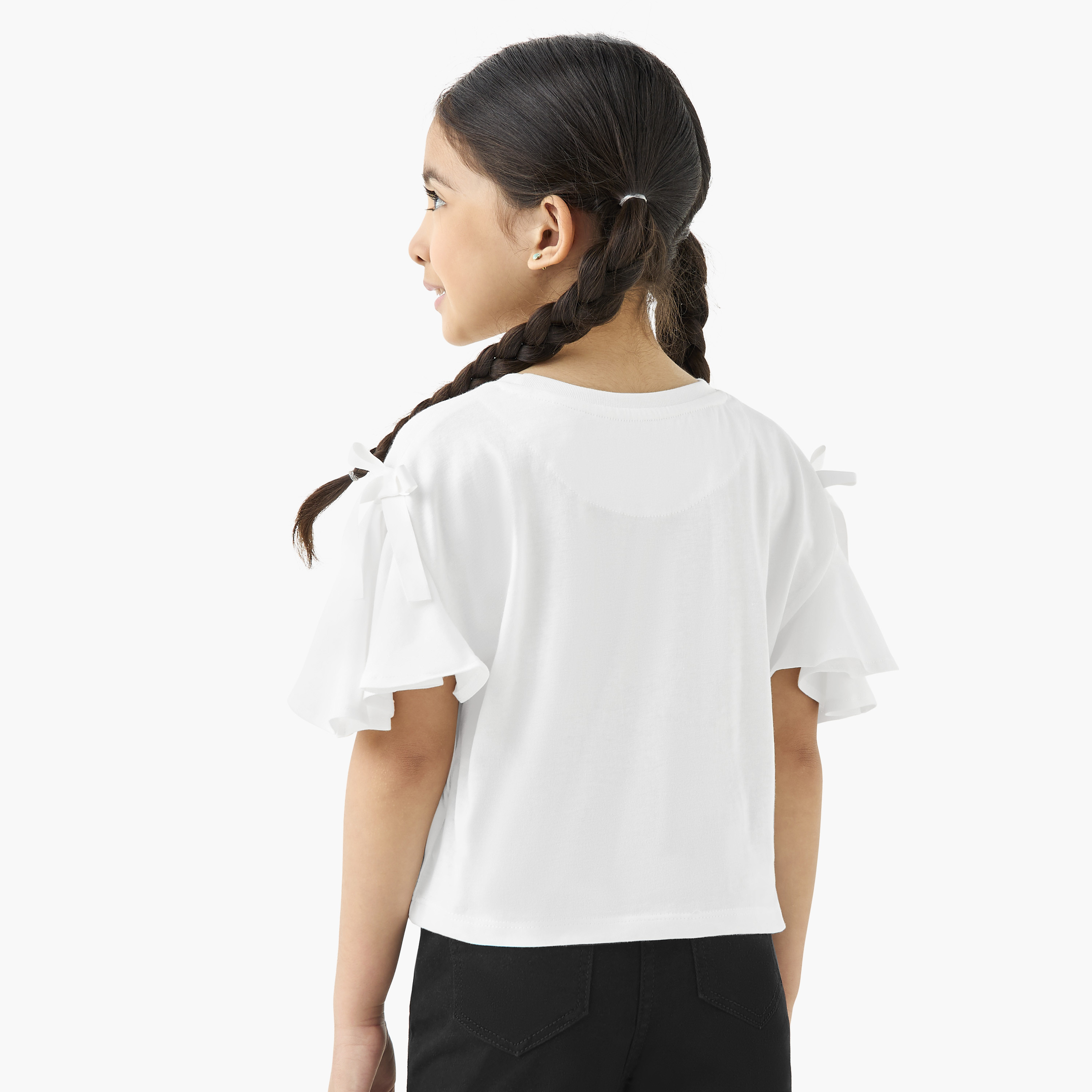 Lee Cooper Graphic Print T-shirt with Split Sleeves-girls-clothing-tshirts-image-3