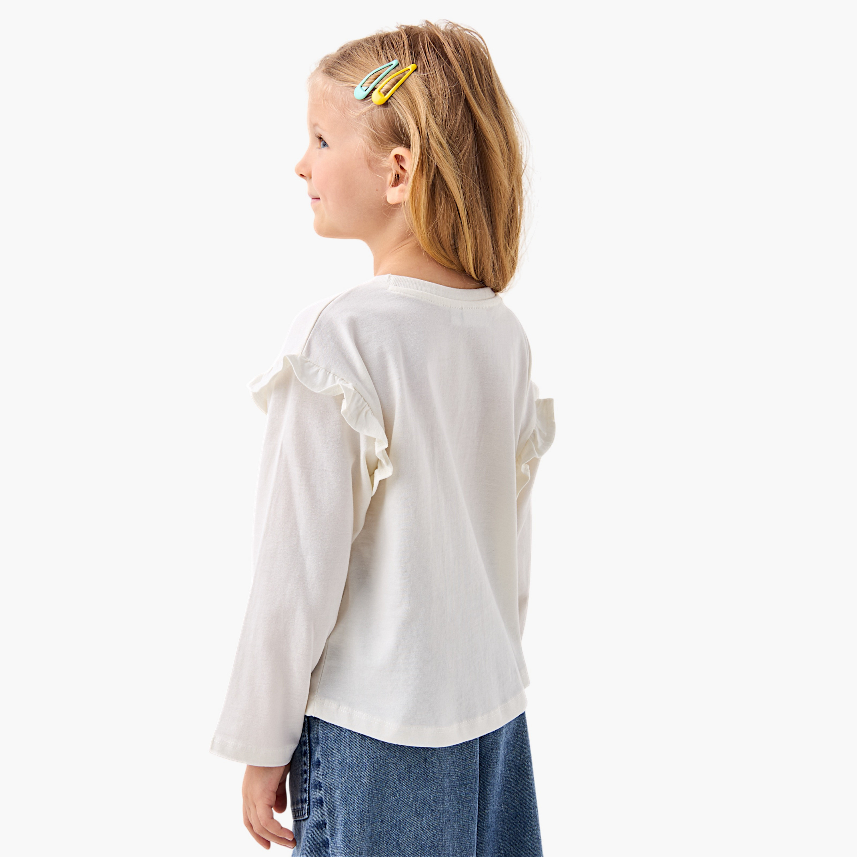تيشيرتات بياقة ضيقة وأكمام طويلة وطبعات من سانريو - طقم من قطعتين-girls-clothing-tshirts-image-4
