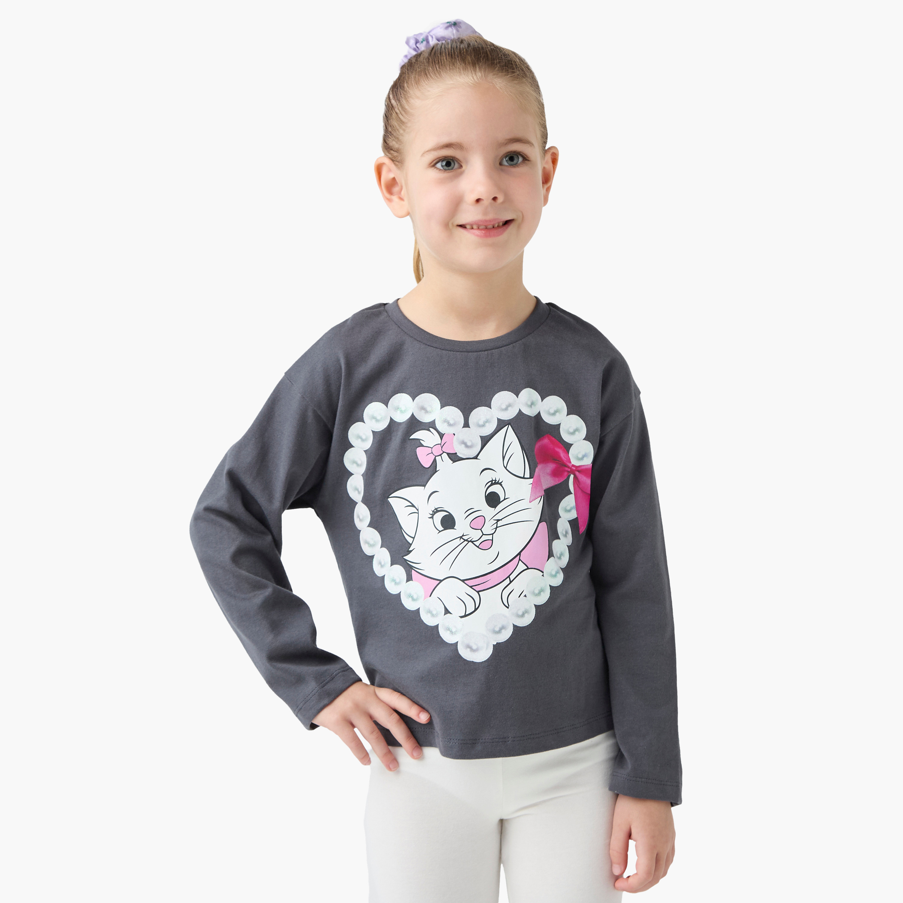 تيشيرت بياقة ضيقة وأكمام طويلة وطبعات ماري من ديزني-baby-girls-clothing-tshirts-image-1