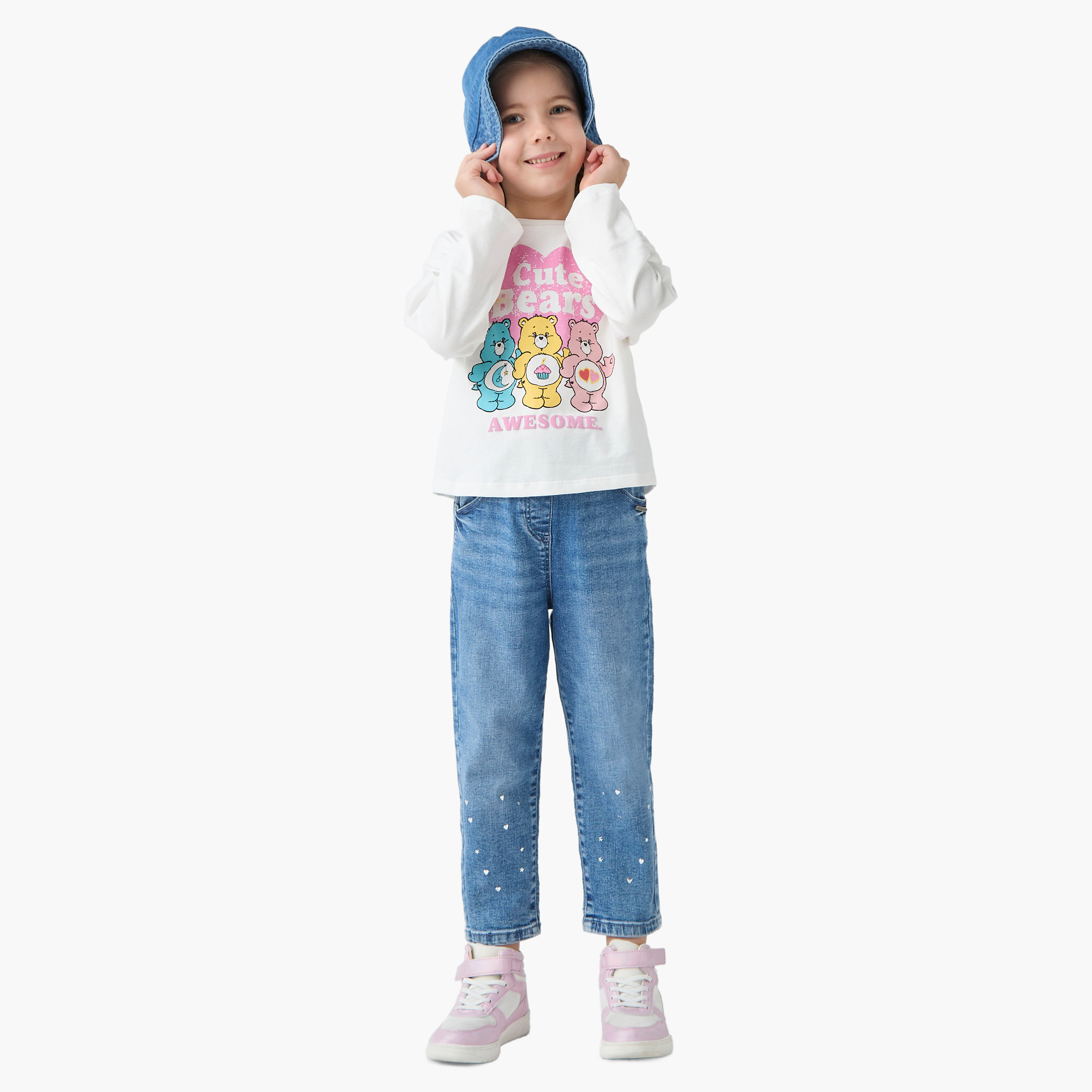 Disney Bear Print T-shirt with Long Sleeves-girls-clothing-tshirts-image-2