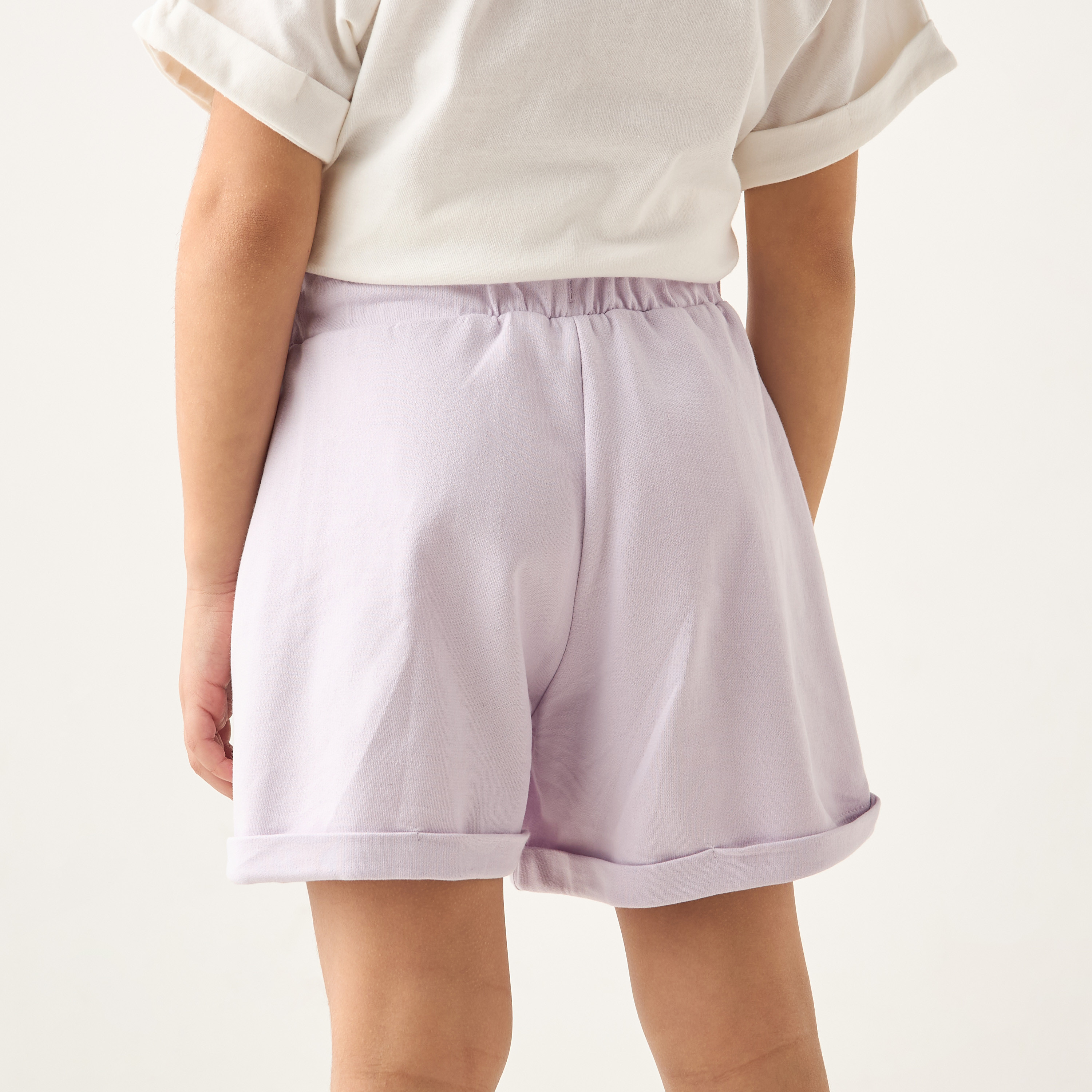 Disney Lilo and Stitch Print Shorts with Elasticated Waistband-baby-girls-clothing-bottoms-shorts-image-3