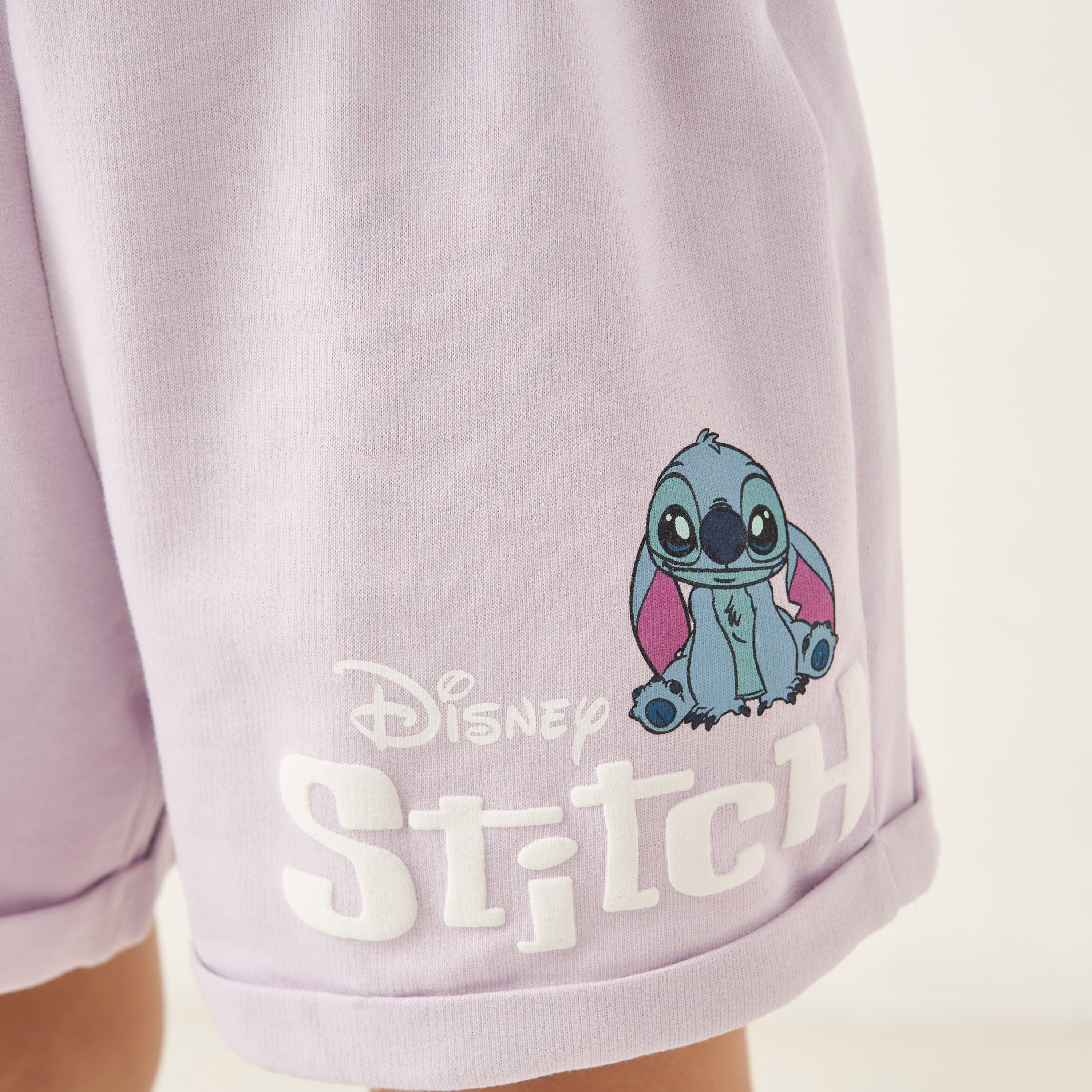 Disney Lilo and Stitch Print Shorts with Elasticated Waistband-baby-girls-clothing-bottoms-shorts-image-4