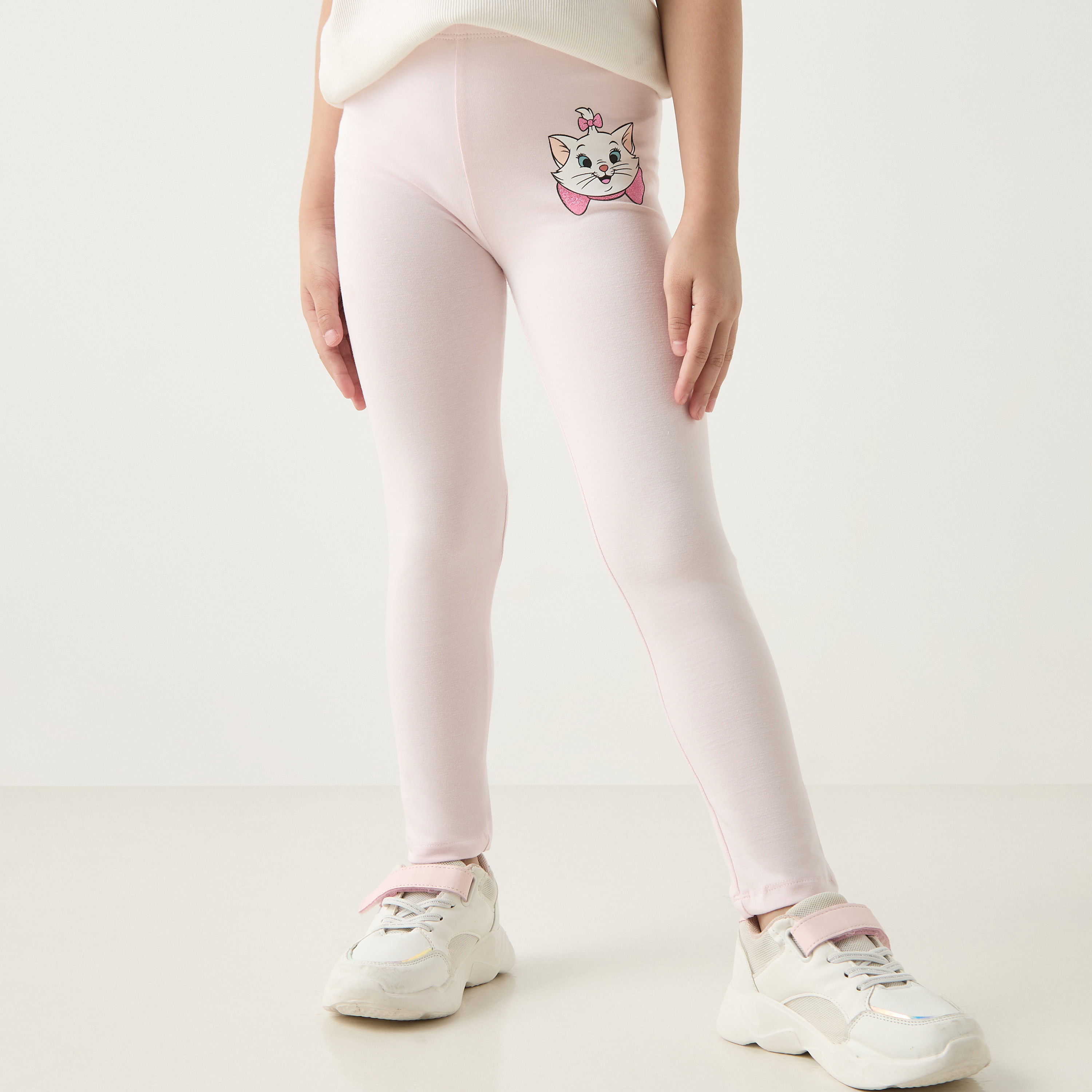 Disney Marie Print Leggings with Elasticated Waistband-girls-clothing-bottoms-leggings-image-1