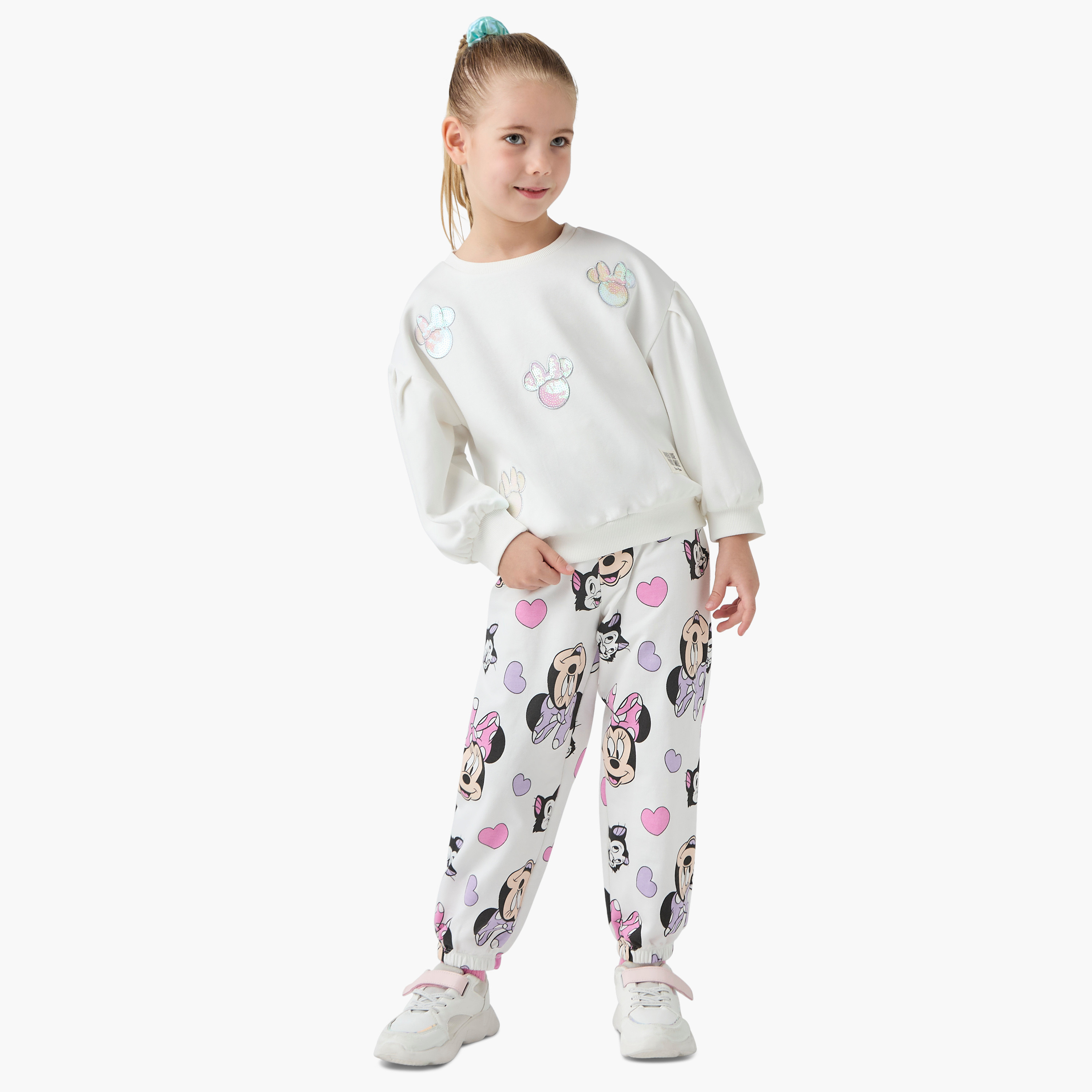 Disney All-Over Minnie Mouse and Figaro Print Joggers with Elasticated Waistband-girls-clothing-bottoms-joggersandtrackpants-image-2