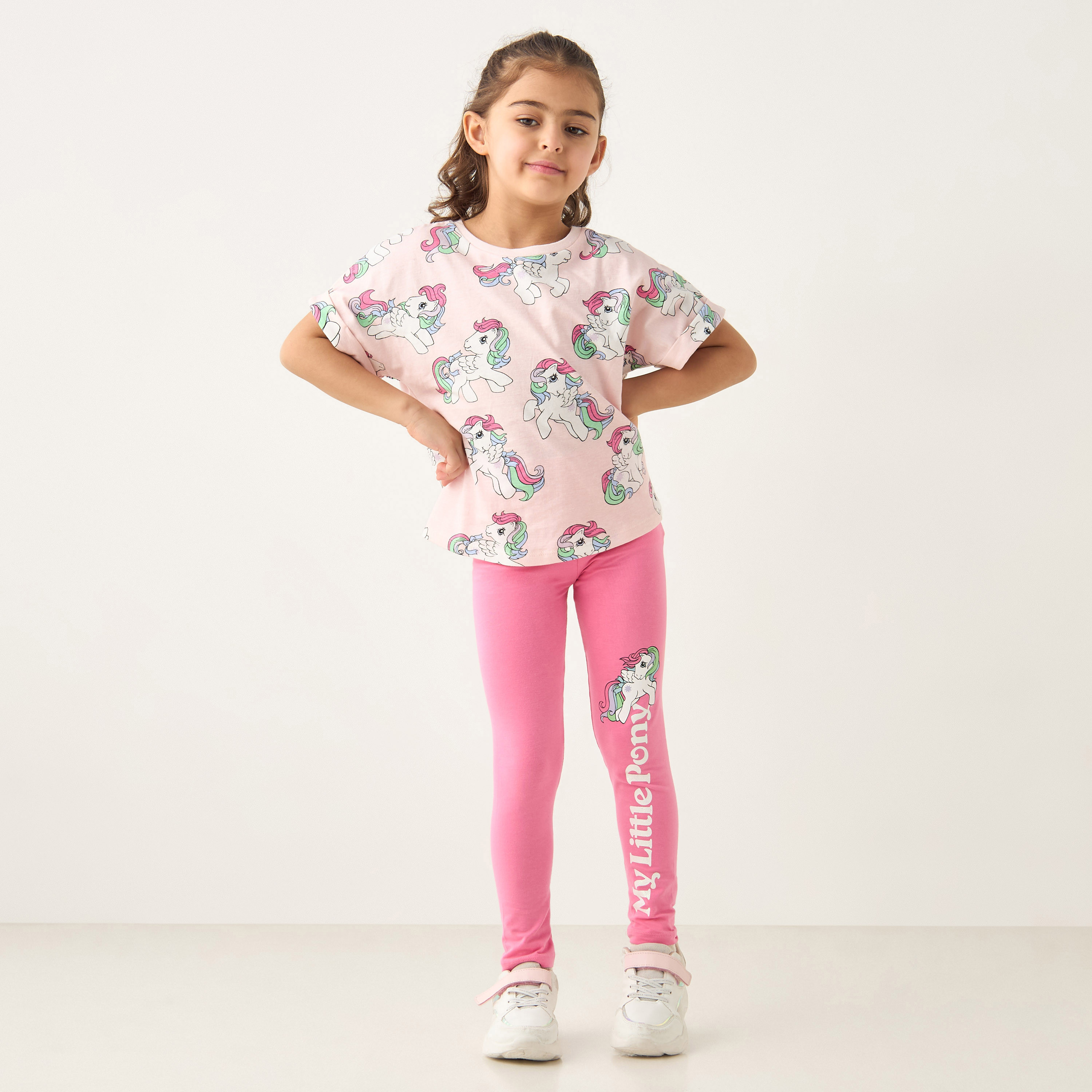 بنطلون ليقنز بطبعات ماي ليتيل بوني بخصر مطاطي من هاسبرو-baby-girls-clothing-bottoms-leggings-image-2