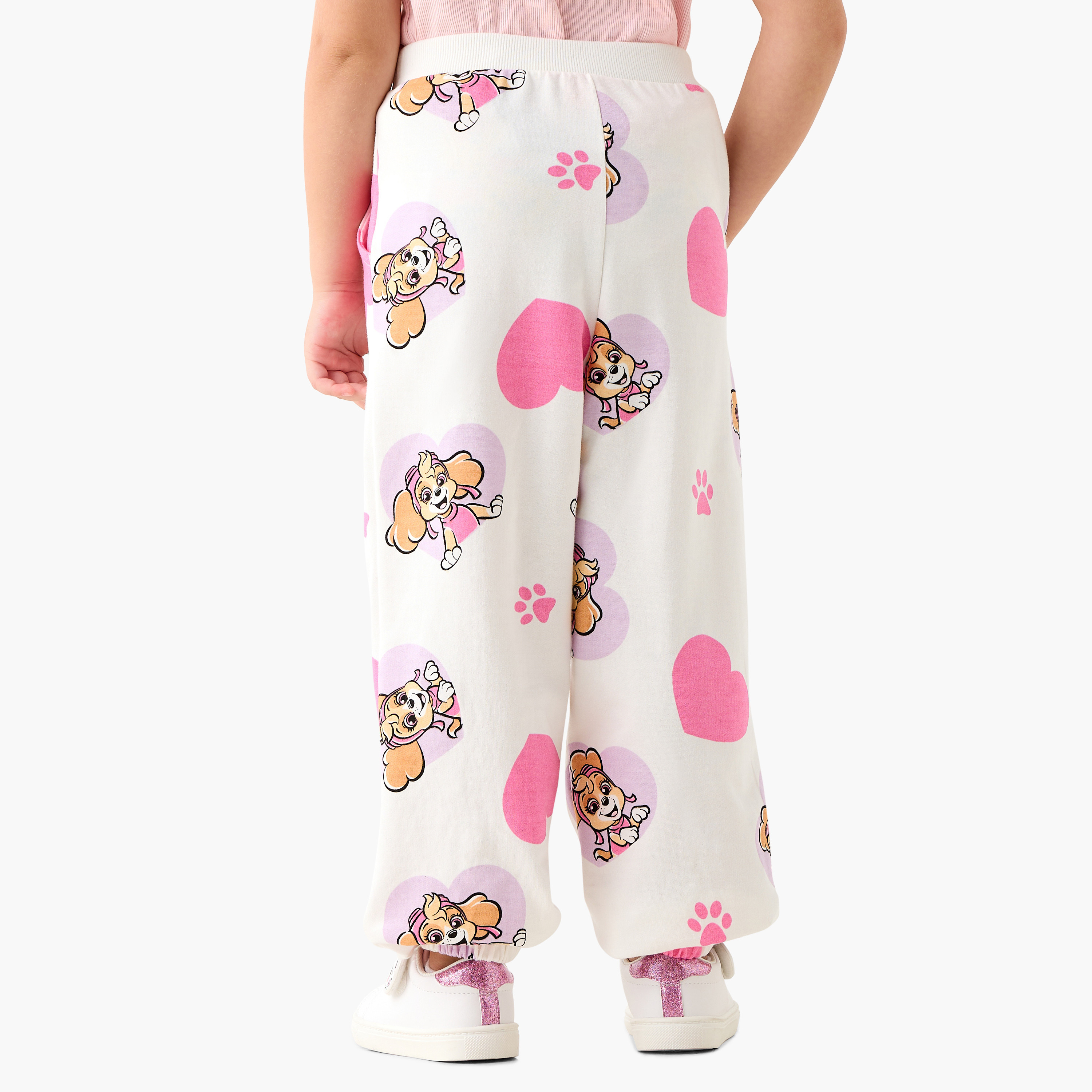 Skye Print Joggers with Bow Detail and Elasticated Waistband-baby-girls-clothing-bottoms-joggersandtrackpants-image-3