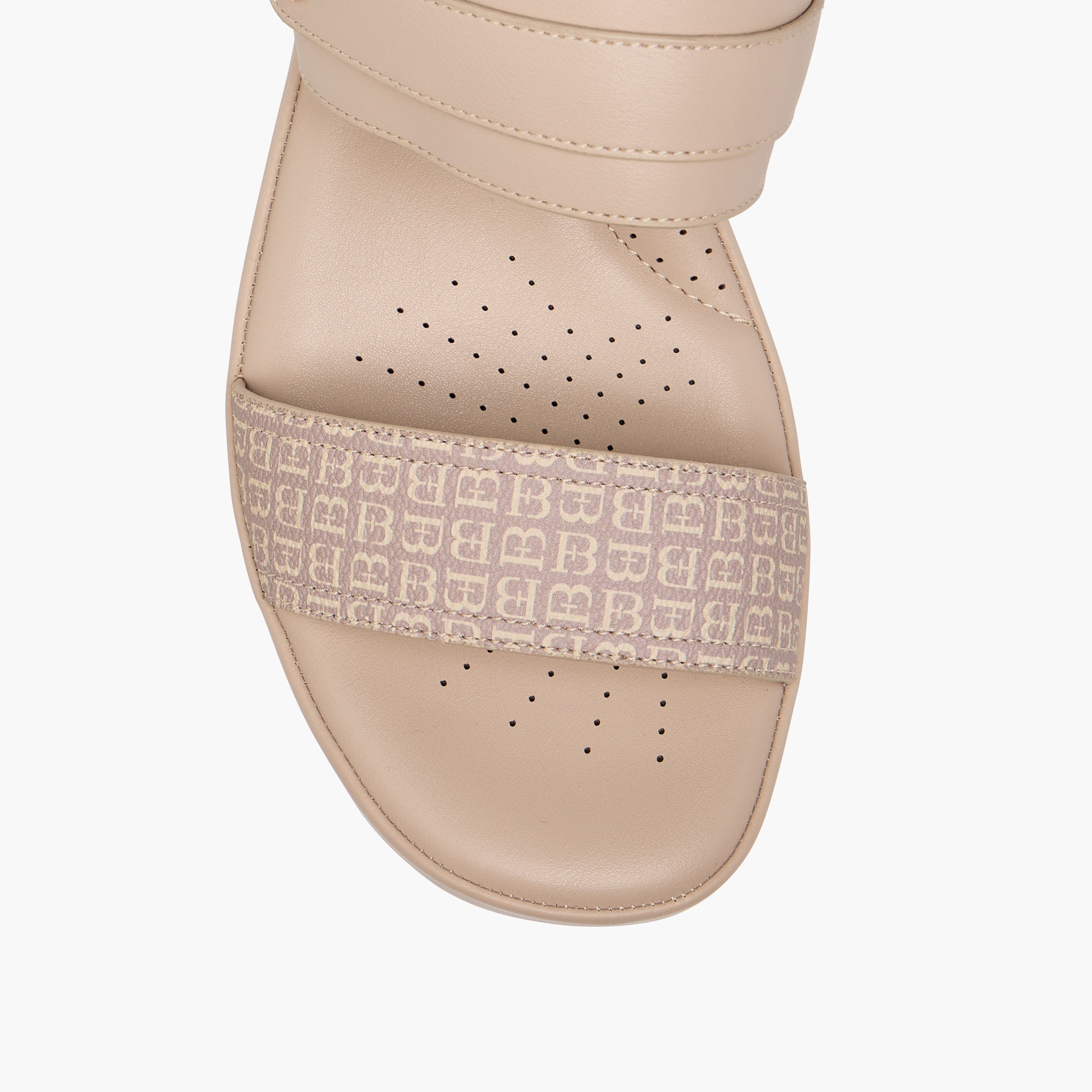 Flora Bella Monogram Print Slip-On Sandals with Block Heels-women-shoes-sandals-heeled-image-4