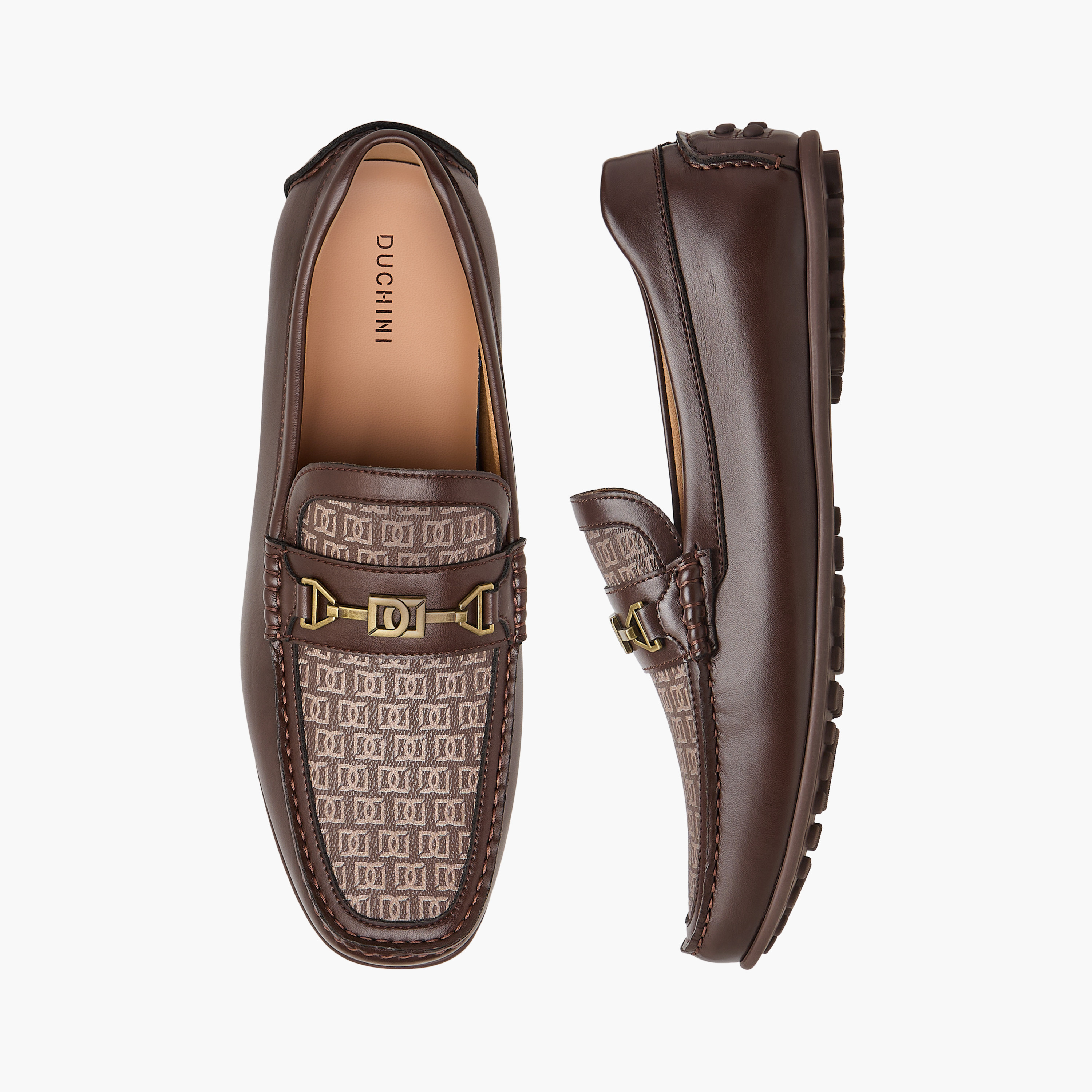 Branded Exclusive Loafers Shop Duchini Men's Monogram Print Slip-On Loafers  Online Splash