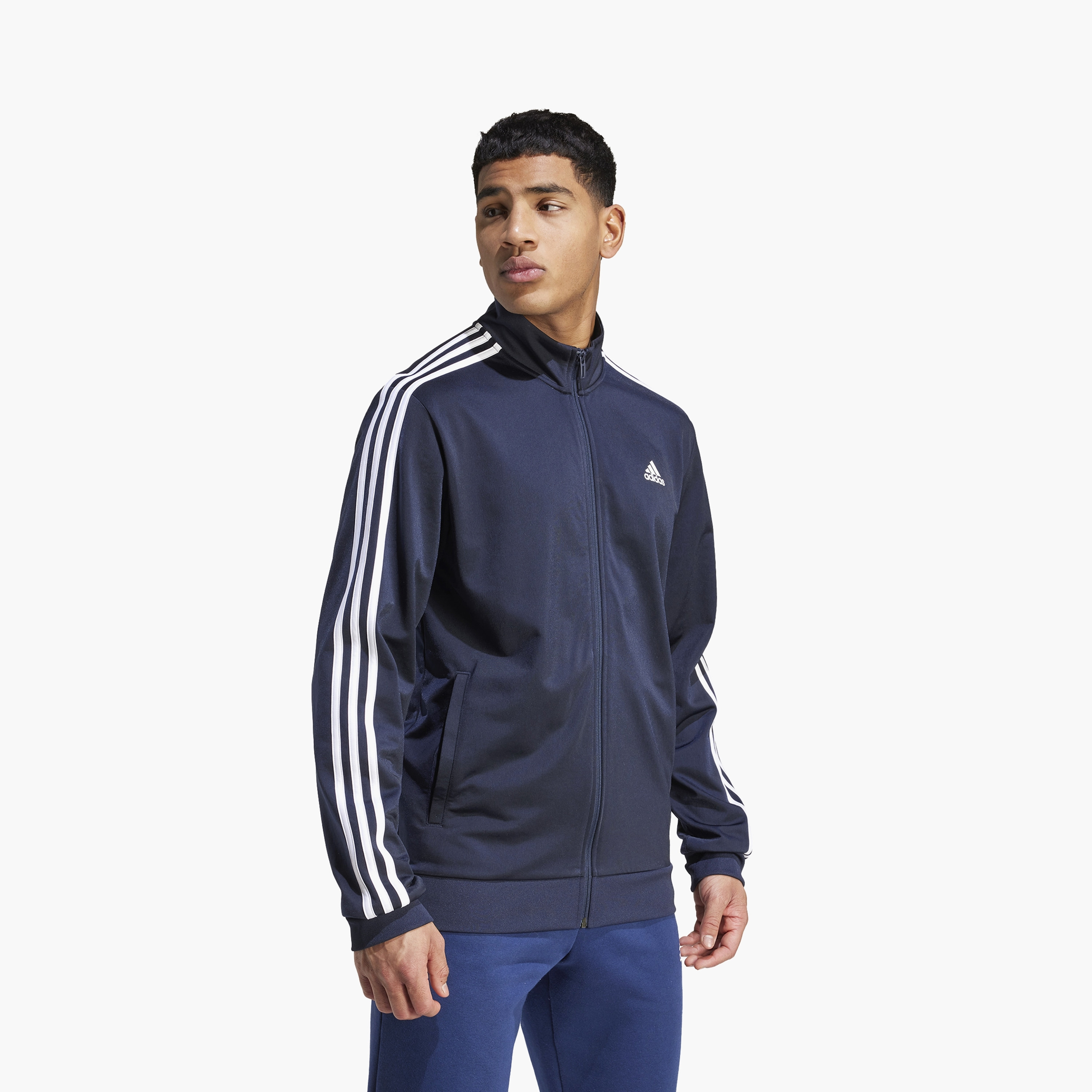 تراك جاكيت من أديداس ذو إسينشالز وورم أب 3-سترايبس للرجال H46100 | OE-men-clothing-jacketsandblazers-jackets-image-2