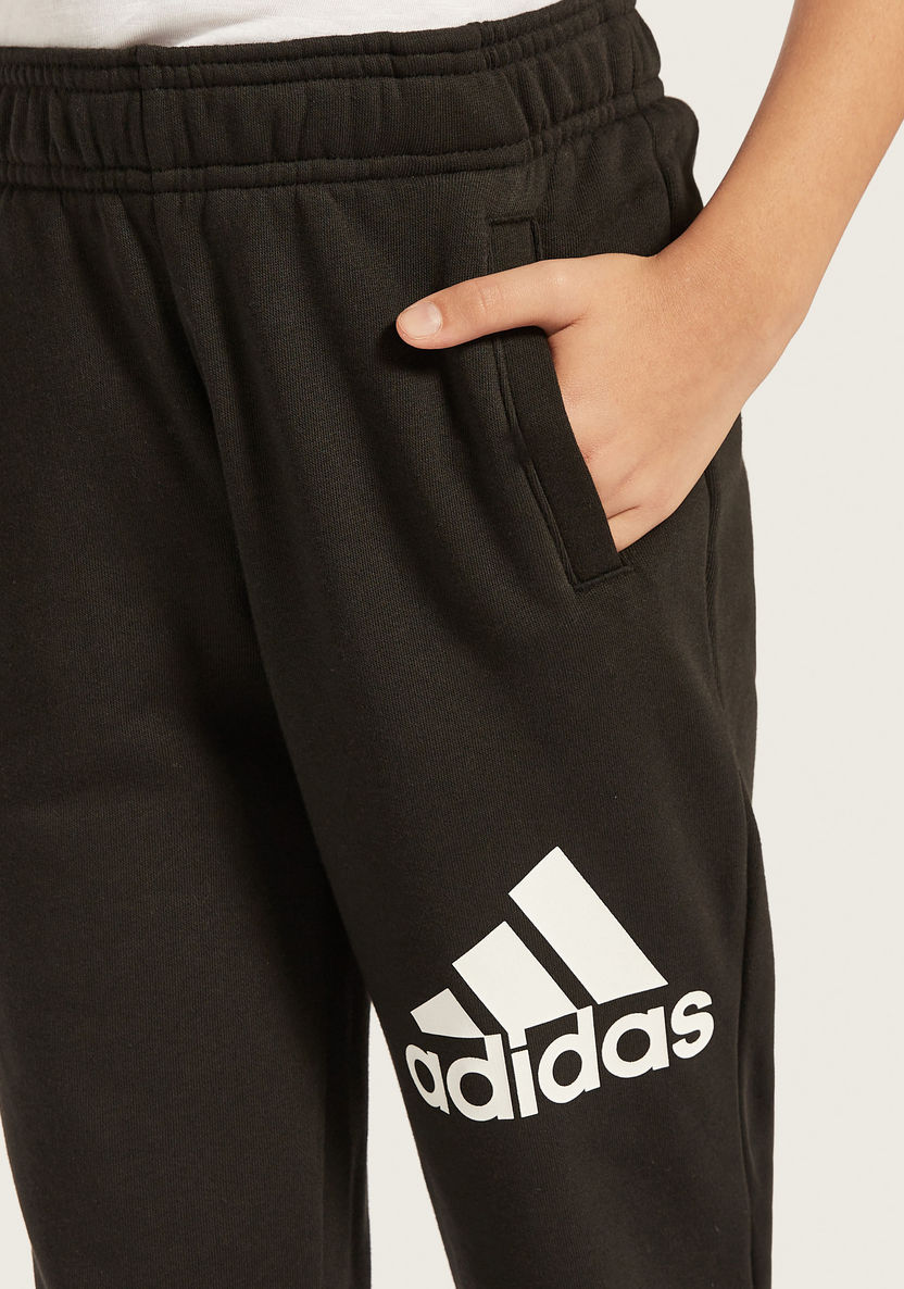 adidas Logo Print Joggers with Pockets and Elasticated Waistband-Bottoms-image-2