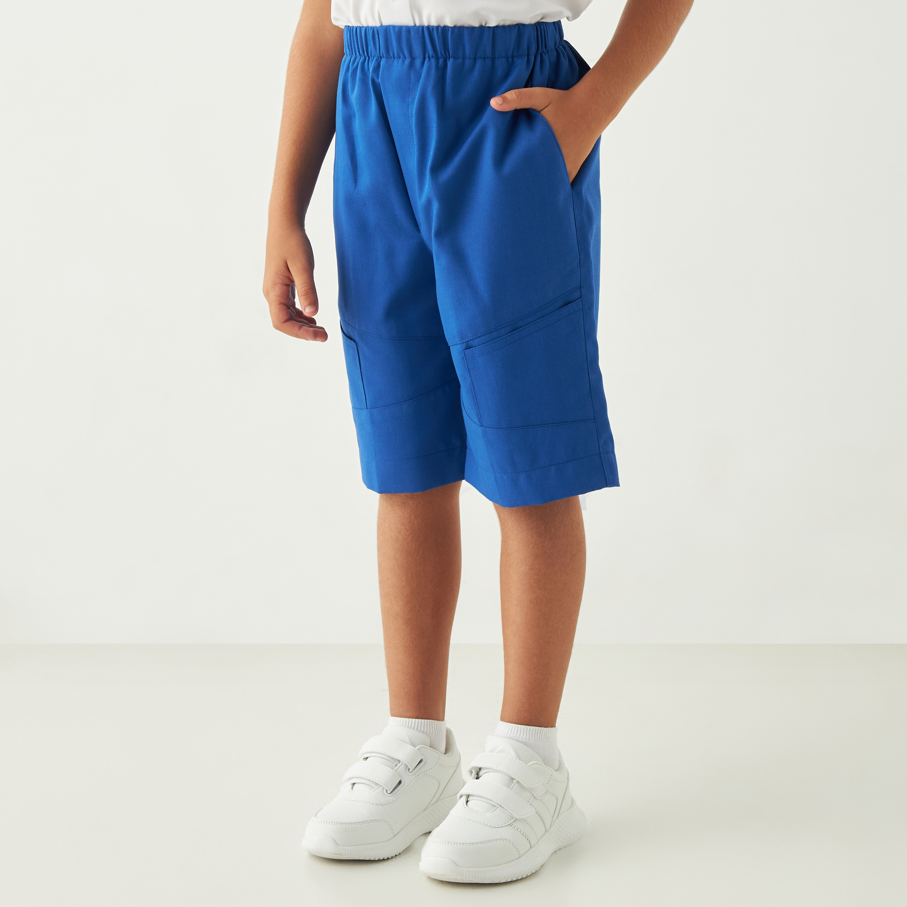 شورت سادة بخصر مطاطي من جونيورز-baby-boys-clothing-schoolwear-shorts-image-1