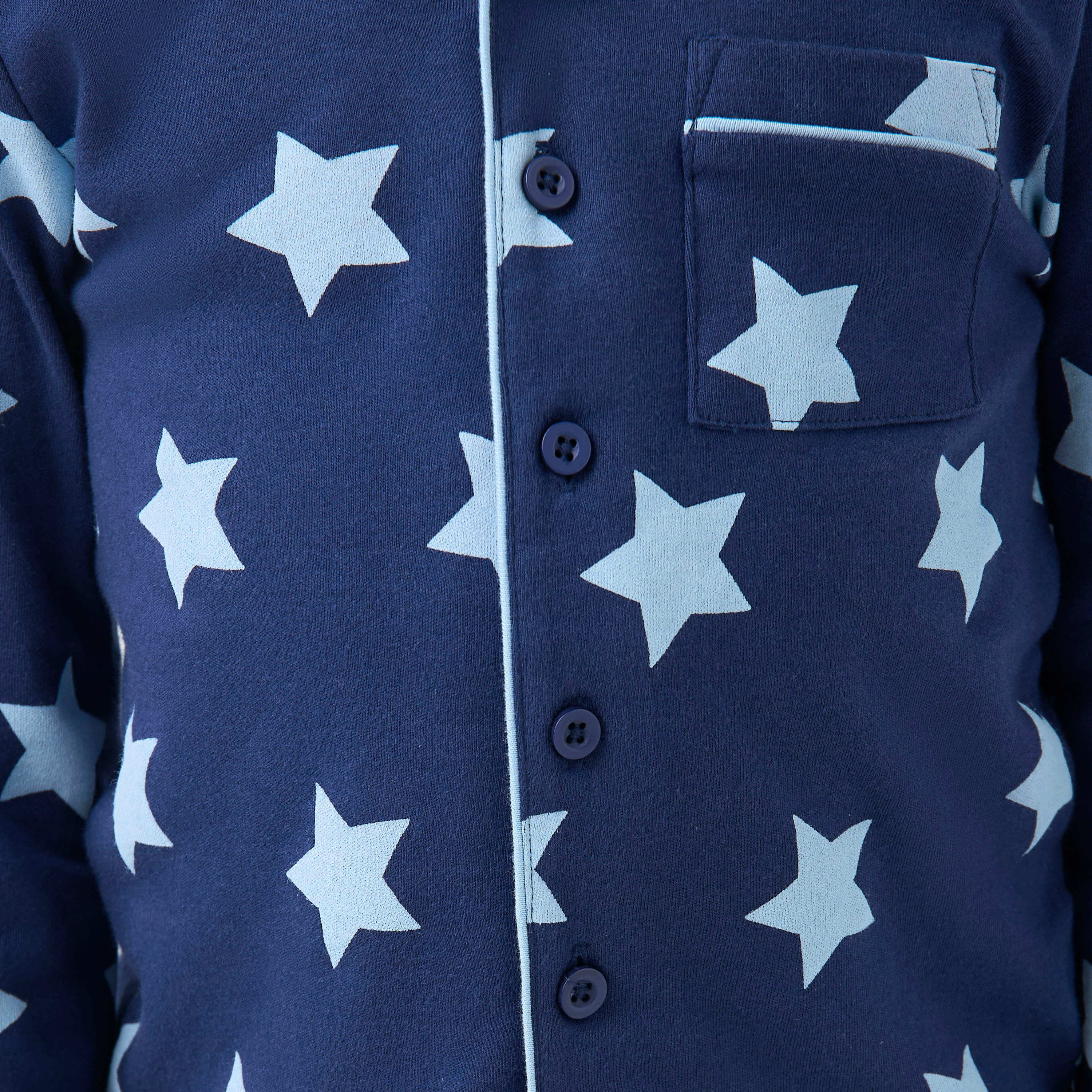 Juniors All-Over Star Print Long Sleeves Shirt and Pyjama Set-boys-clothing-nightwear-image-6