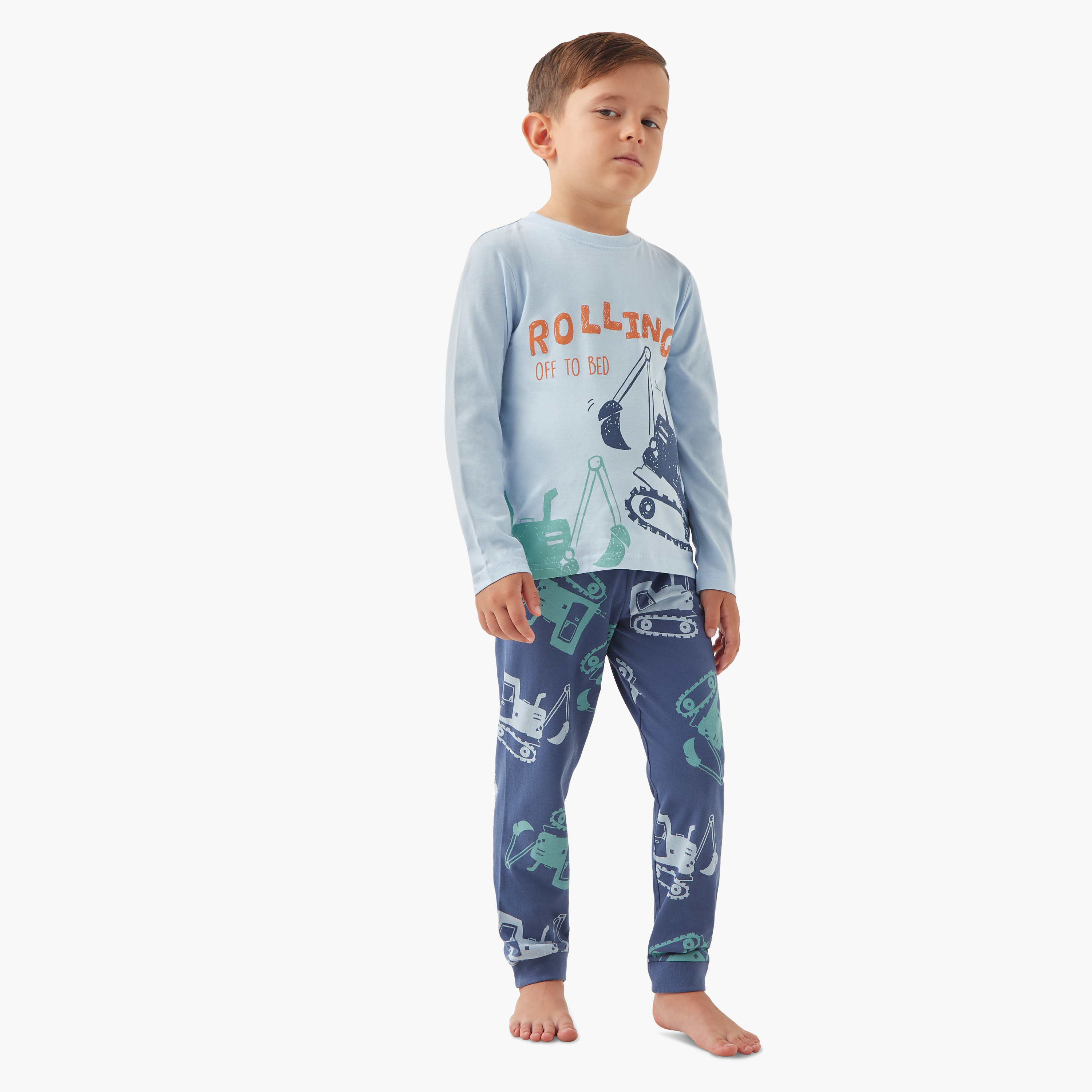 طقم بنطلون بيجاما وتيشيرت بطبعات جرافيك من جونيورز-boys-clothing-nightwear-image-6