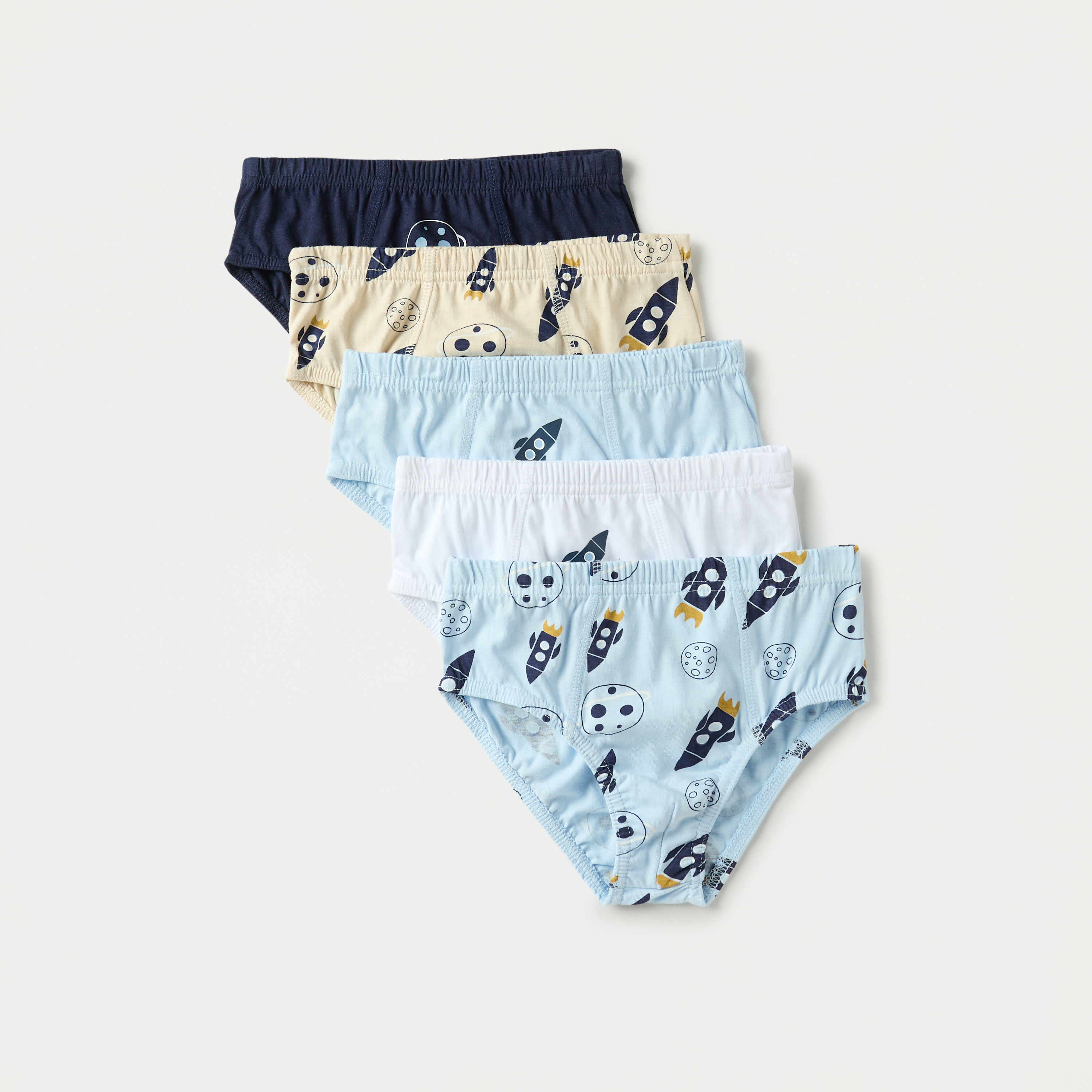 Juniors Space Print Briefs - Set of 5-boys-clothing-innerwear-boxersandbriefs-image-1