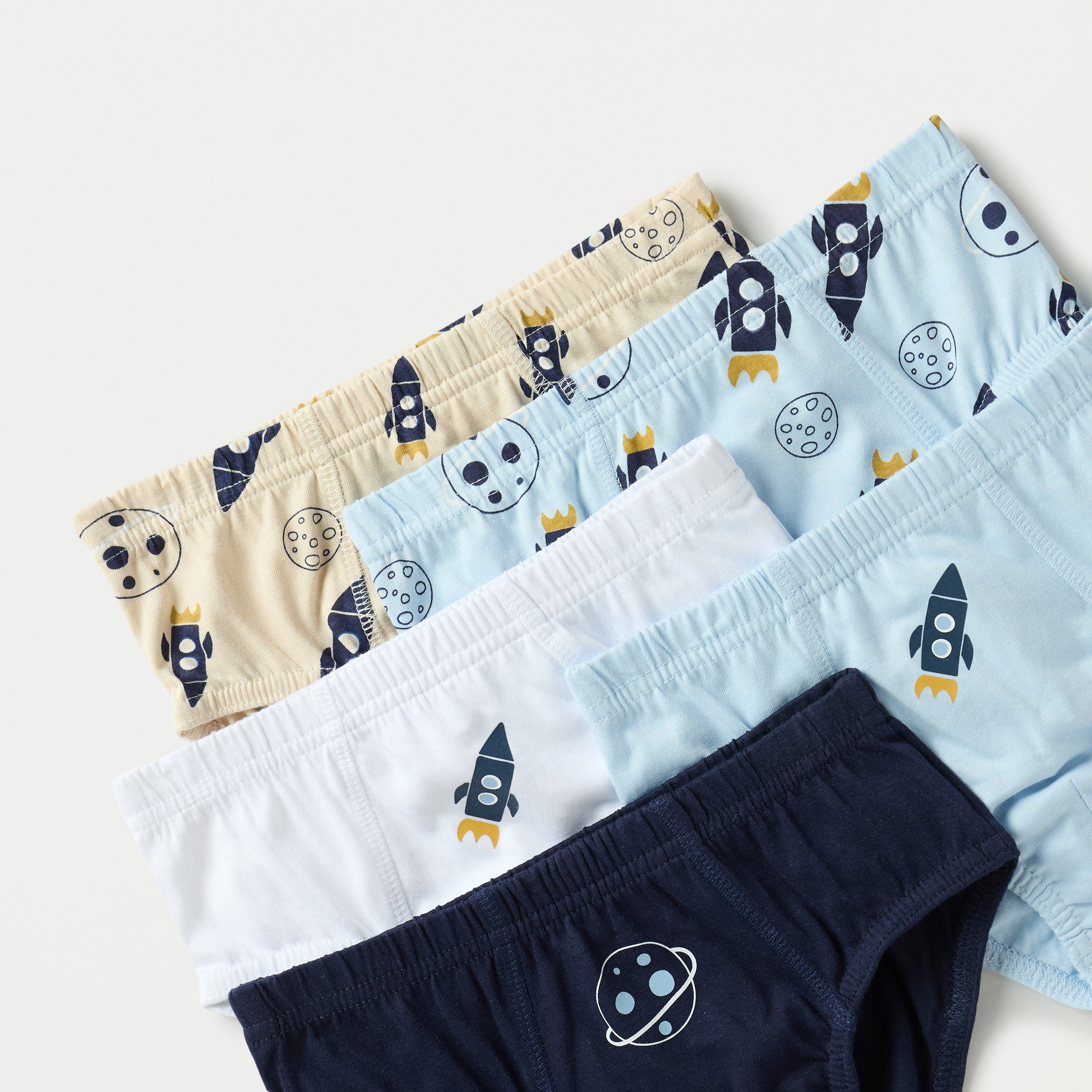 Juniors Space Print Briefs - Set of 5-boys-clothing-innerwear-boxersandbriefs-image-3