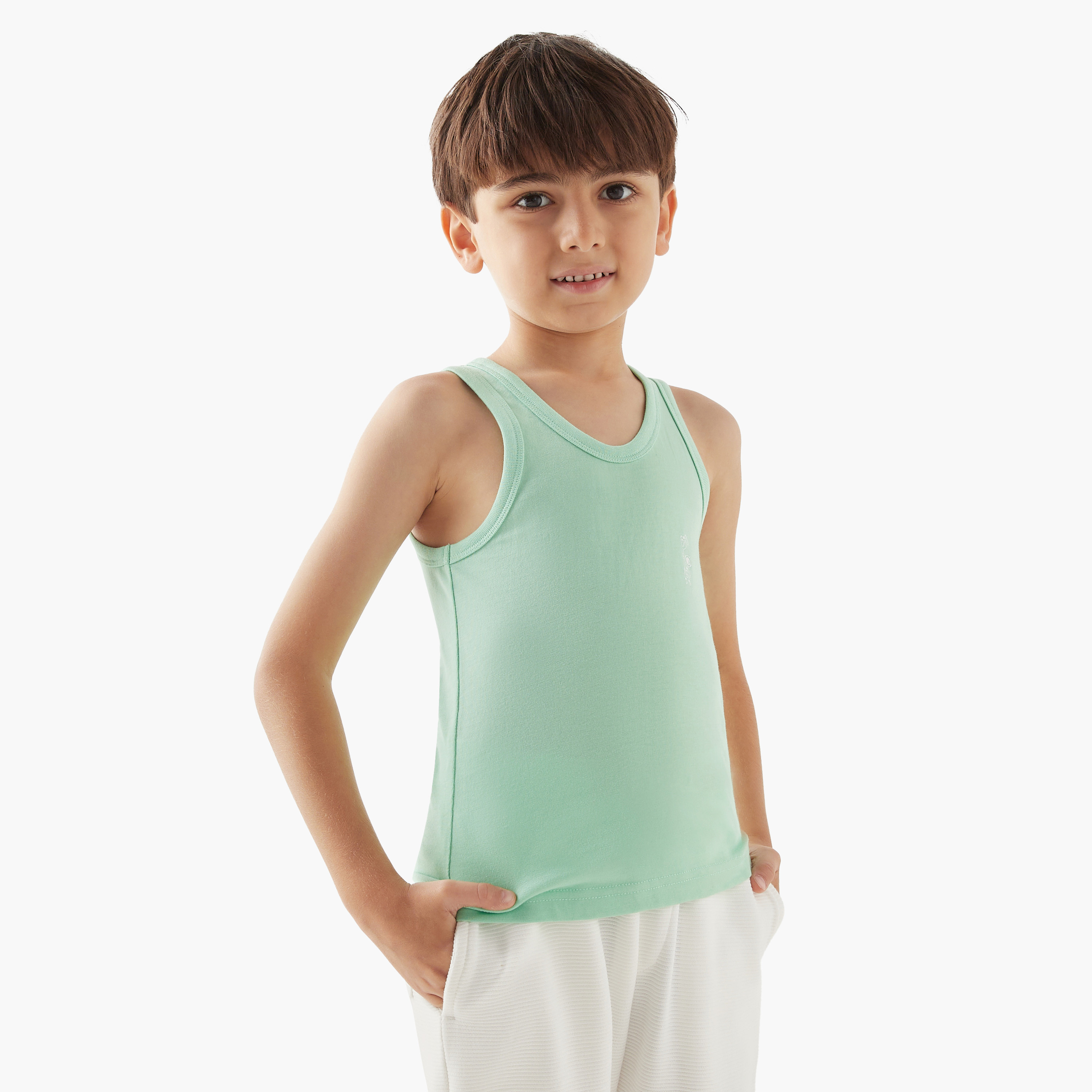Juniors Printed Round Neck Vest - Set of 3-baby-boys-clothing-innerwear-image-2