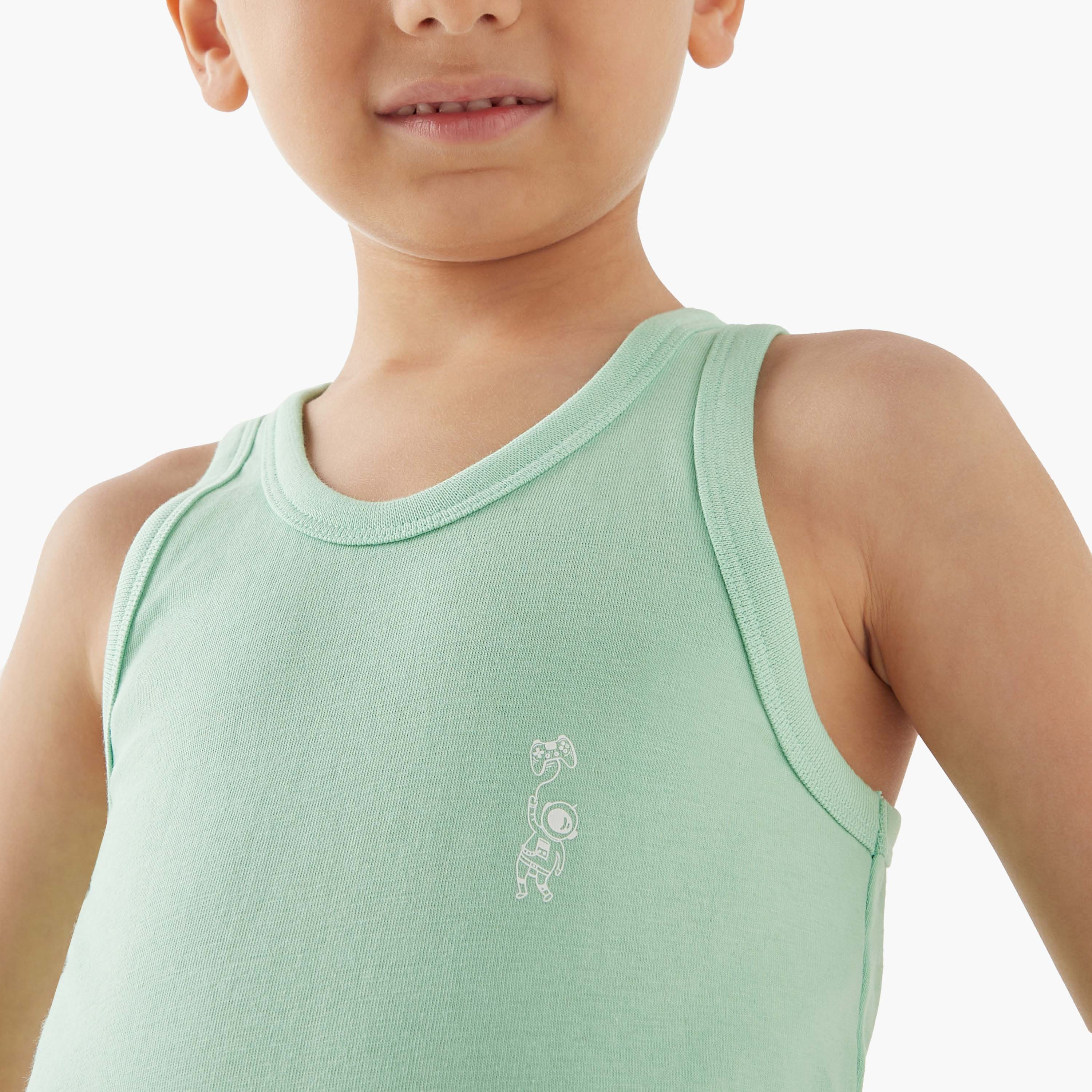 Juniors Printed Round Neck Vest - Set of 3-baby-boys-clothing-innerwear-image-5