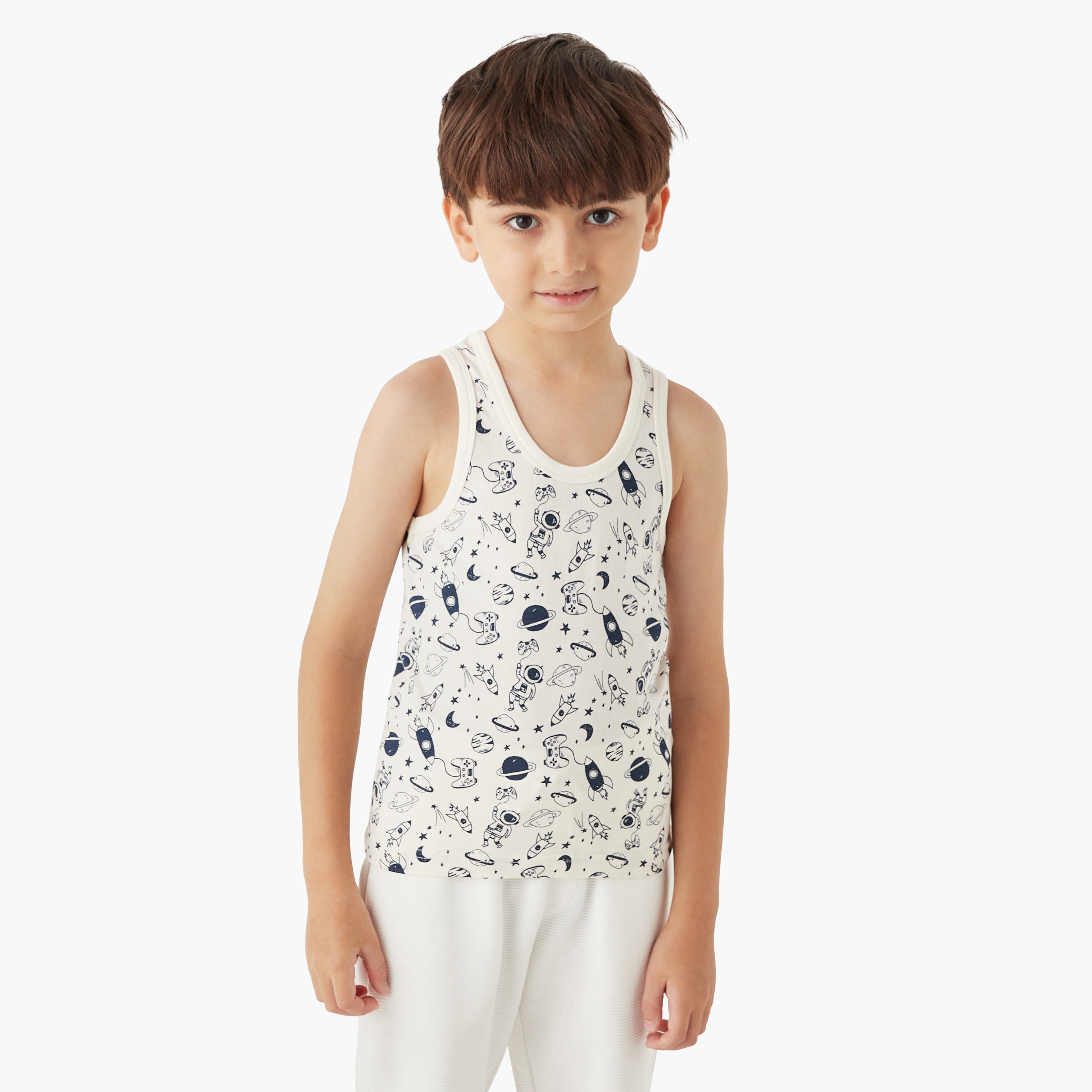 Juniors Printed Round Neck Vest - Set of 3-baby-boys-clothing-innerwear-image-6